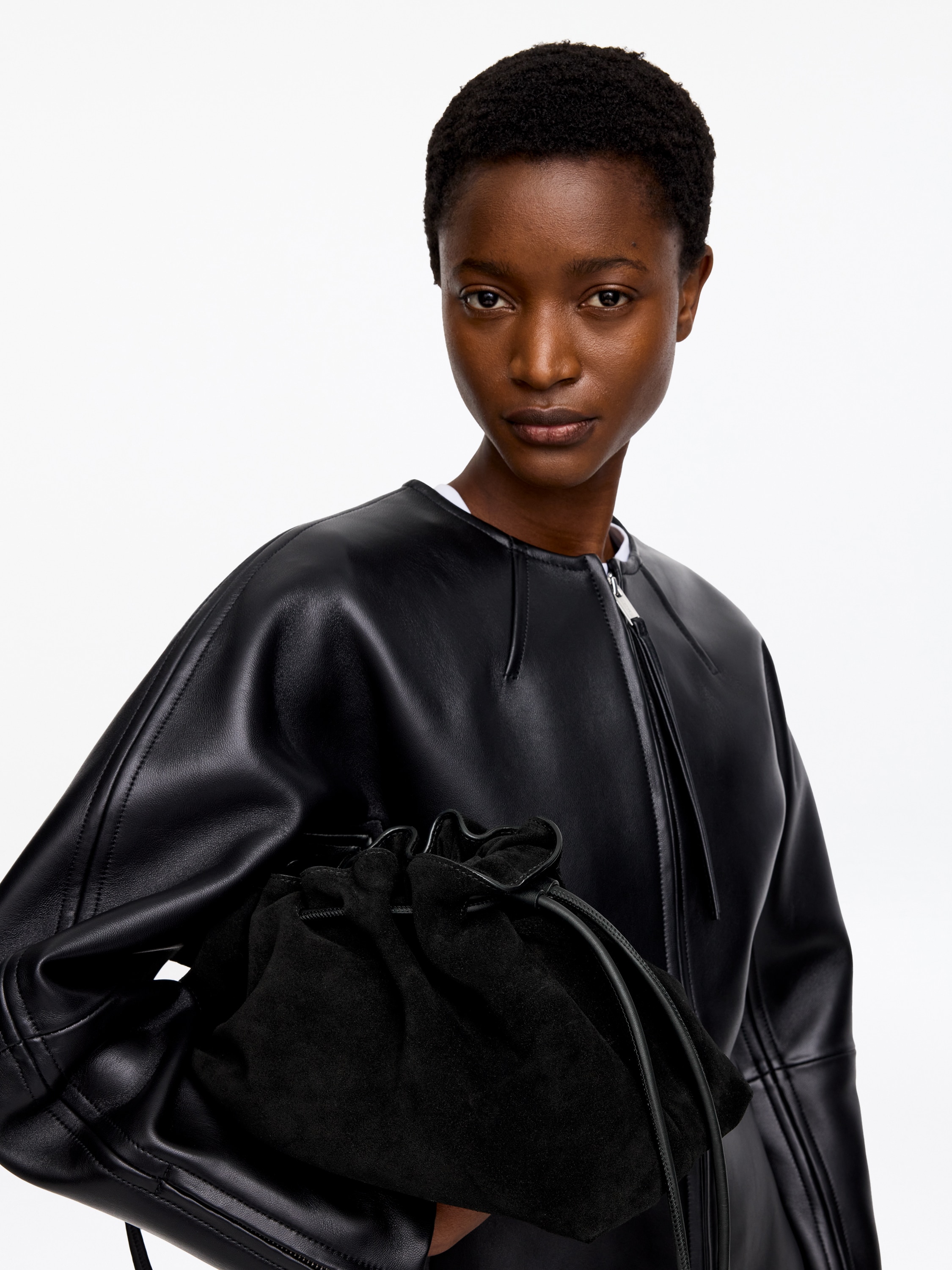 Πορτοφολάκι από split σουέντ - Μαύρο