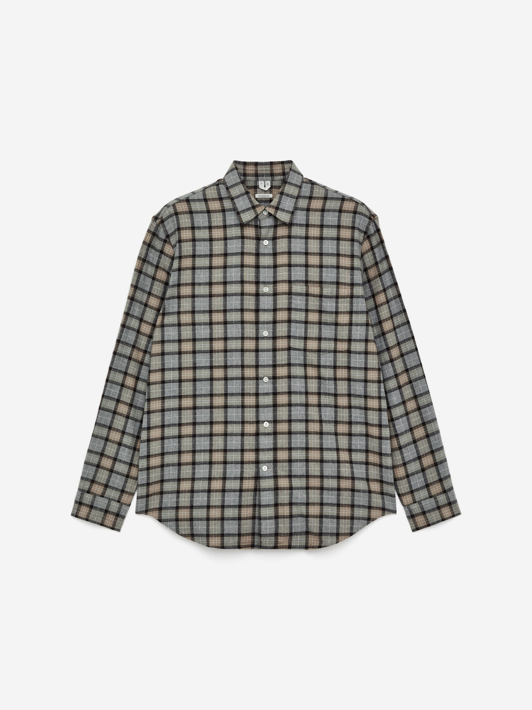 Flannel Shirt-#AE9E80-16898
