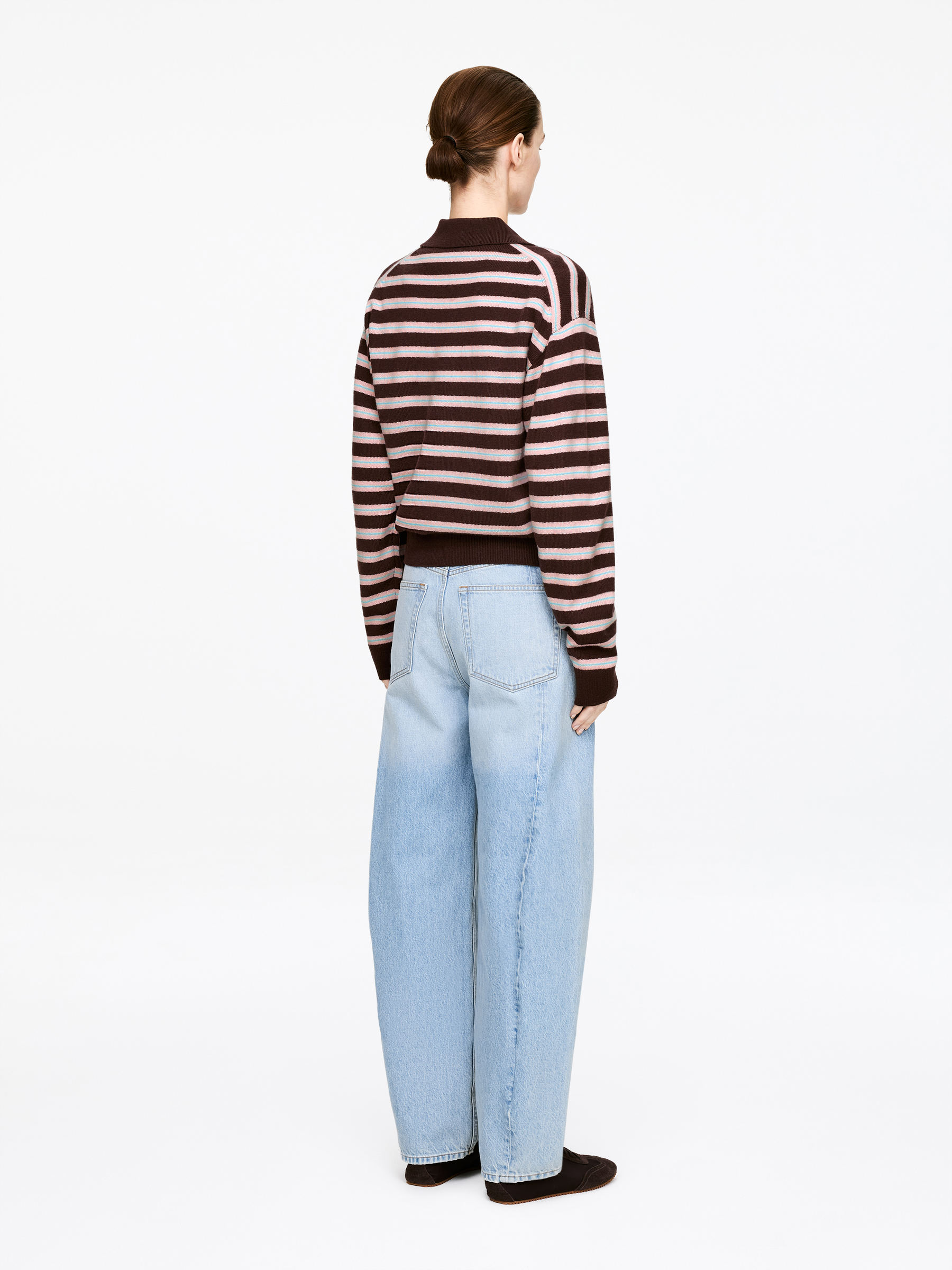 Polopullover aus Wolle - Braun/Grau/Rosa - Regular Fit - Damen - StillMedia/Lookbook - 6