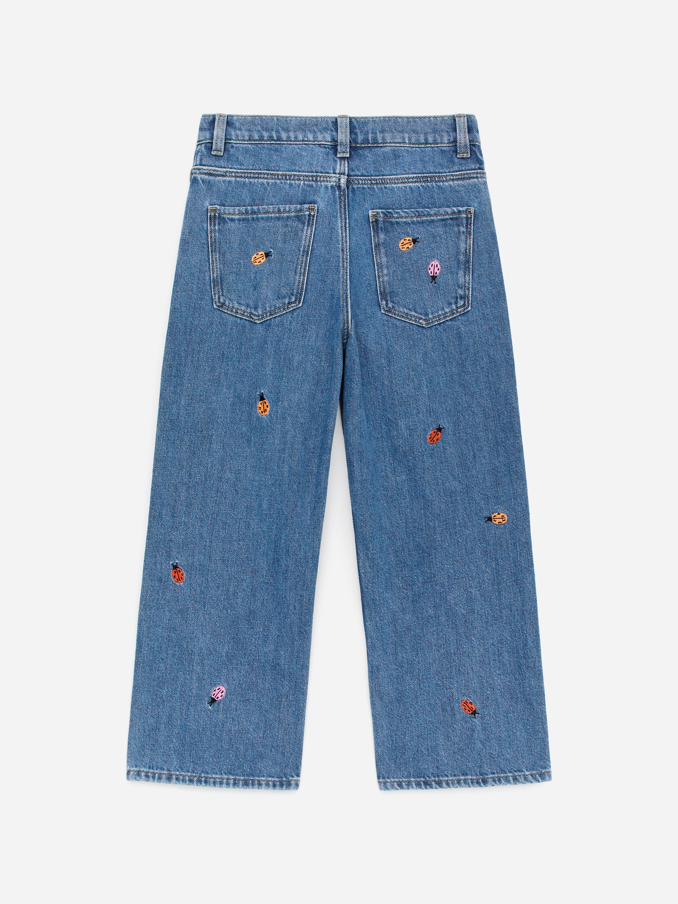 Pantalon en jean brodé - Bleu/Coccinelles - Relaxed fit - Enfant - StillMedia/DescriptiveStillLife - 3