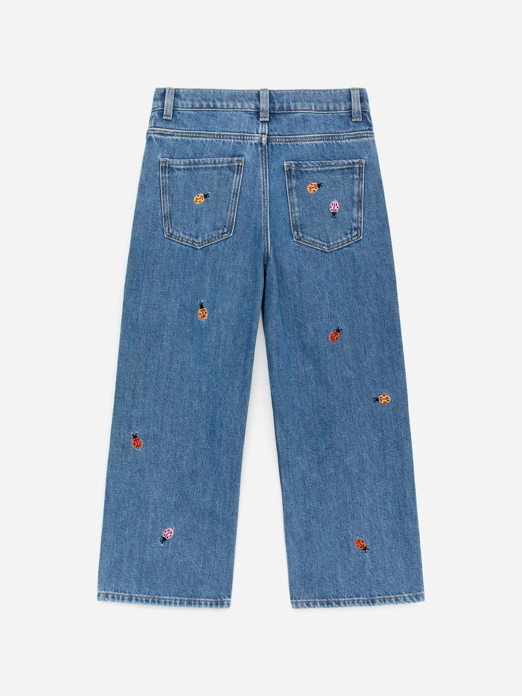 Embroidered Denim Trousers - Blue/Ladybirds - Relaxed fit - Children - StillMedia/DescriptiveStillLife - 3