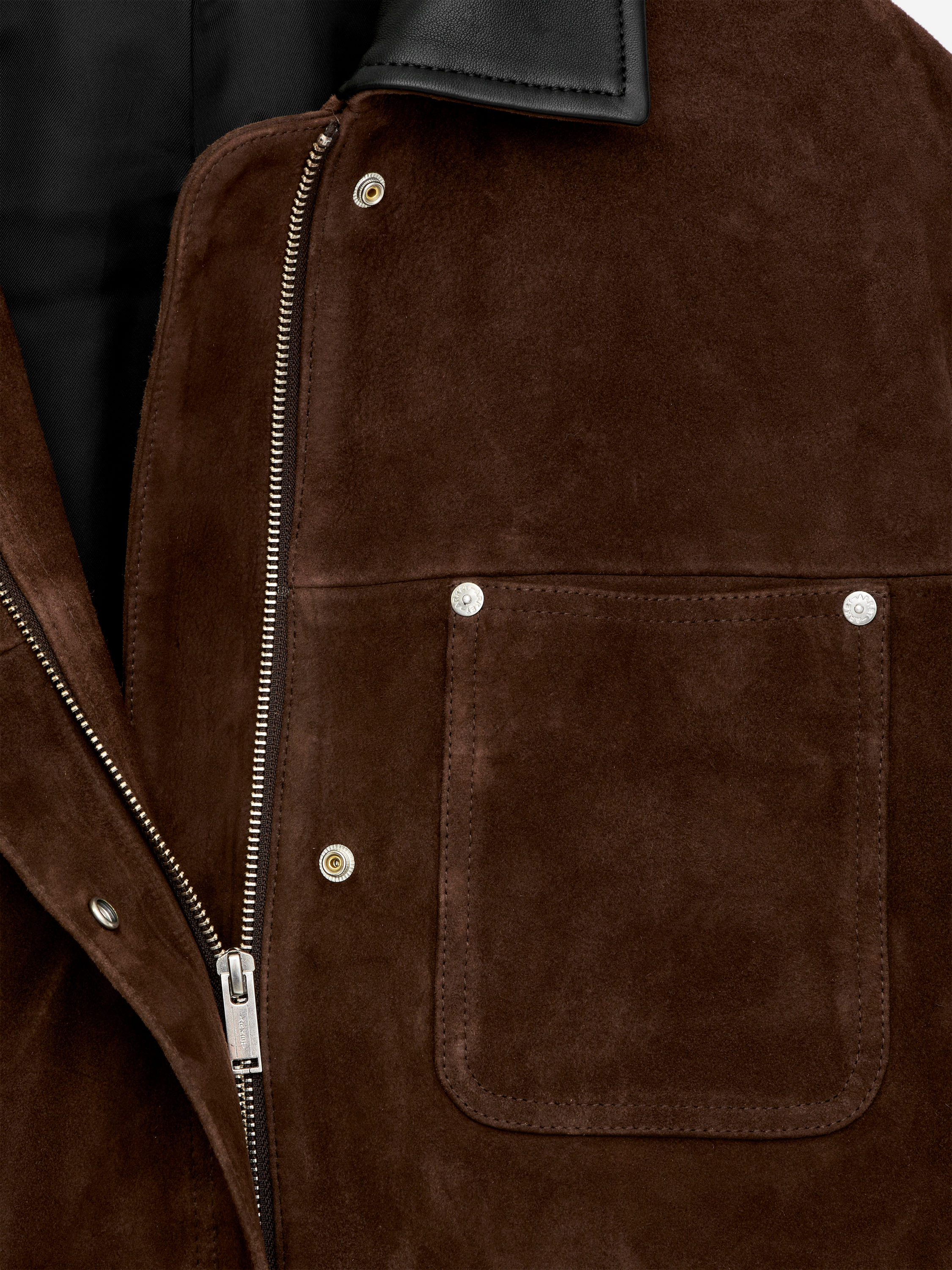 Suede Jacket - Dark Brown - Oversized - Women - StillMedia/DescriptiveDetail - 1