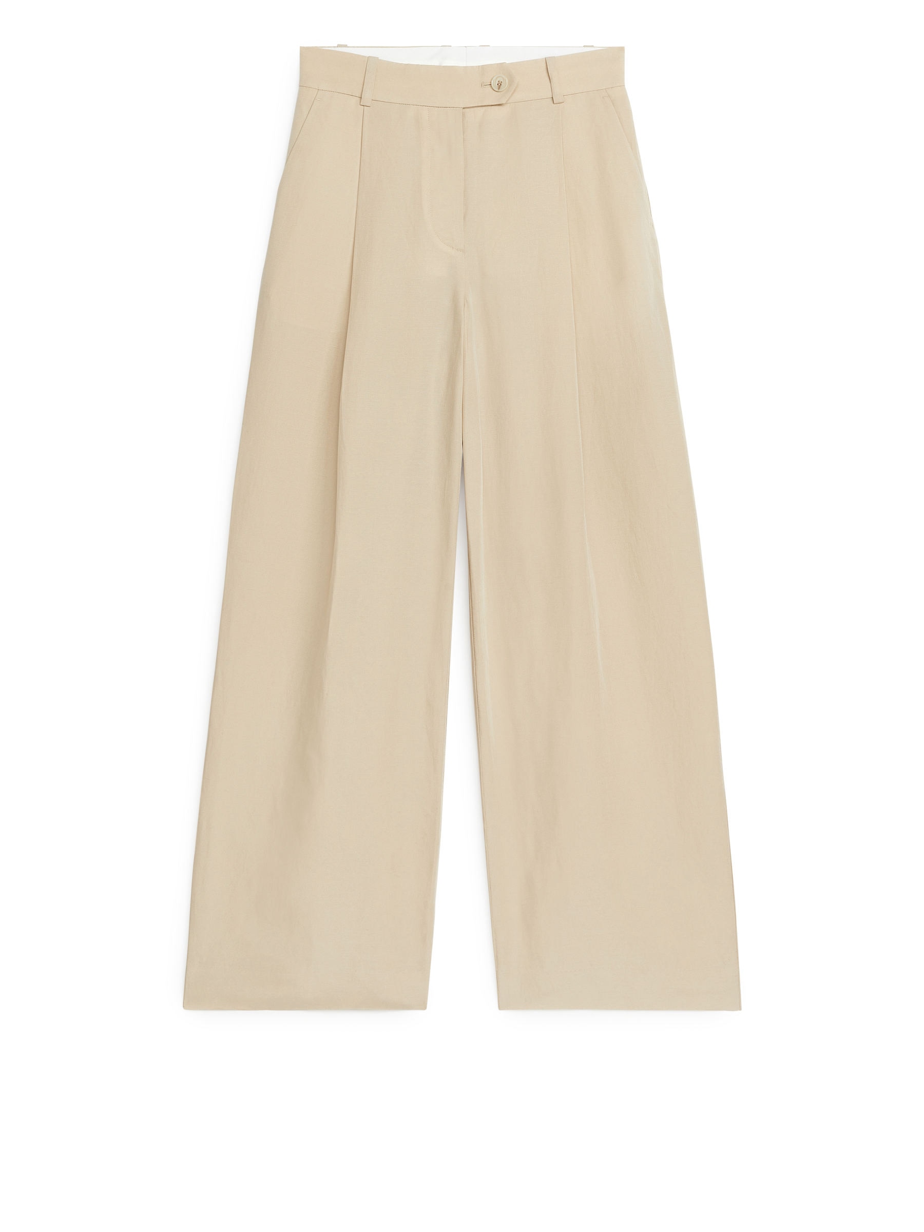 Hose aus Lyocell und Leinen - Beige - Loose Fit - Damen - StillMedia/DescriptiveStillLife - 1