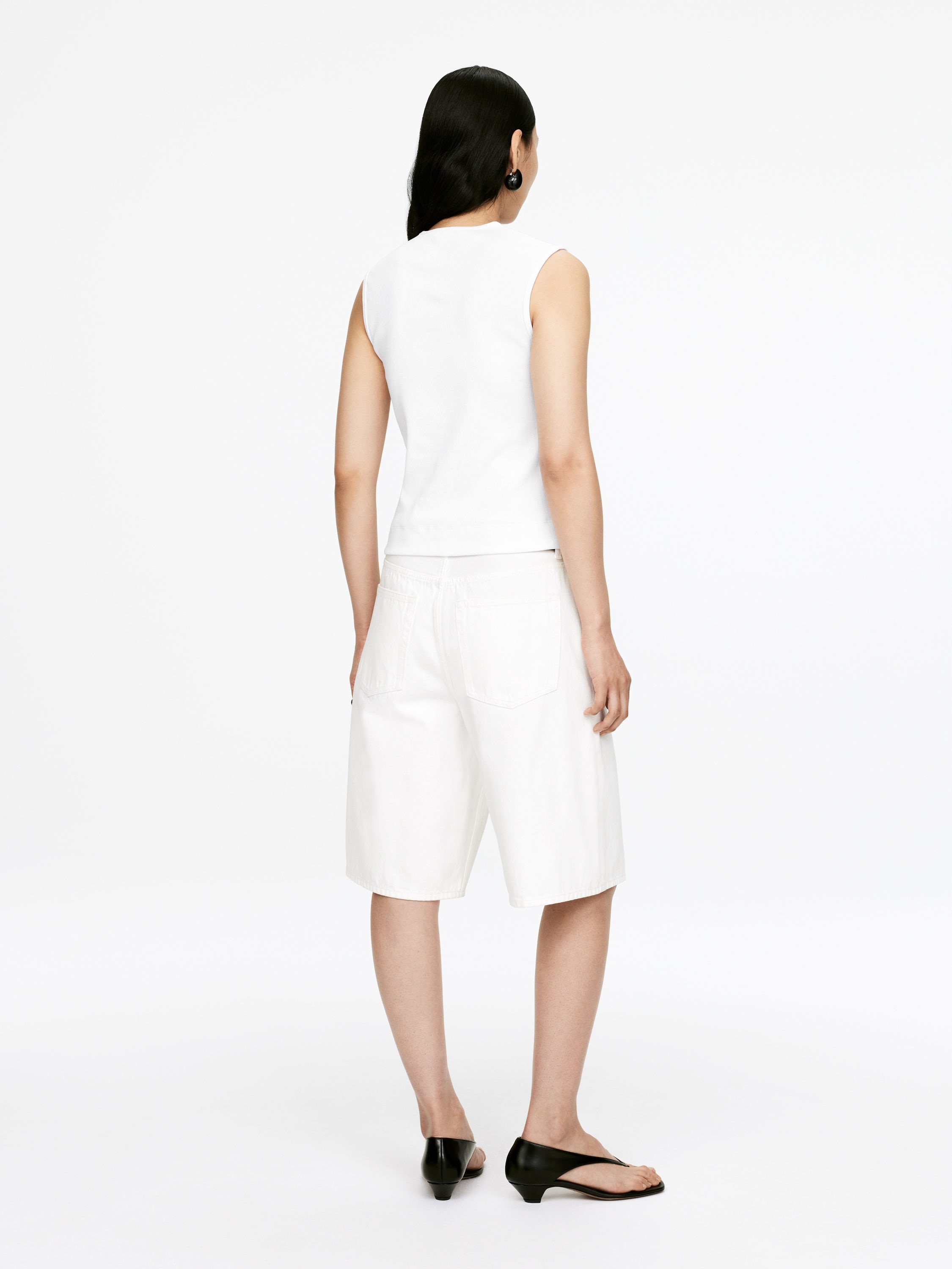 Rib Tank Top - White - Slim fit - Women - StillMedia/Lookbook - 4