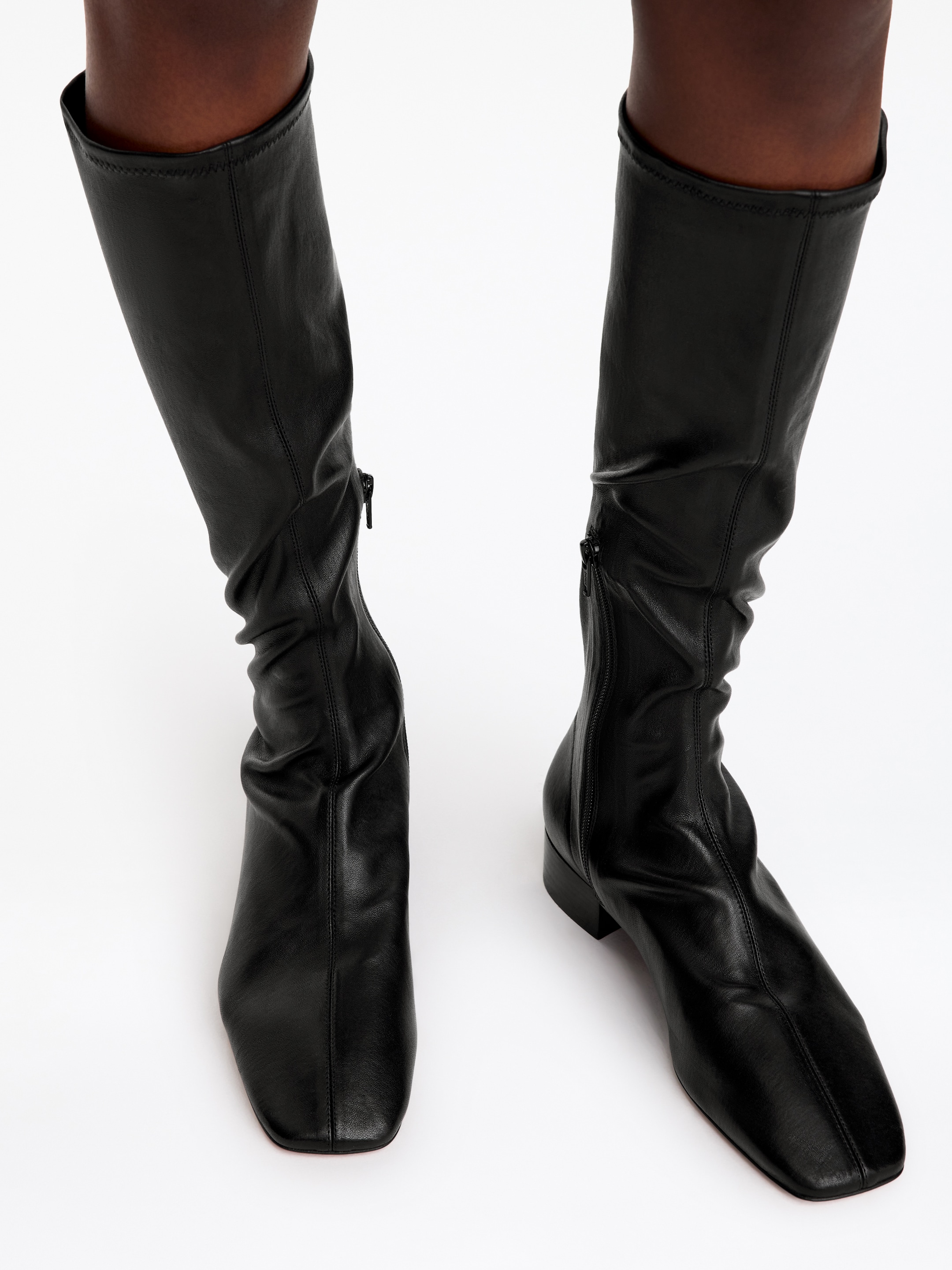 Stretch Leather Boots - Black - women - StillMedia/Lookbook - 6