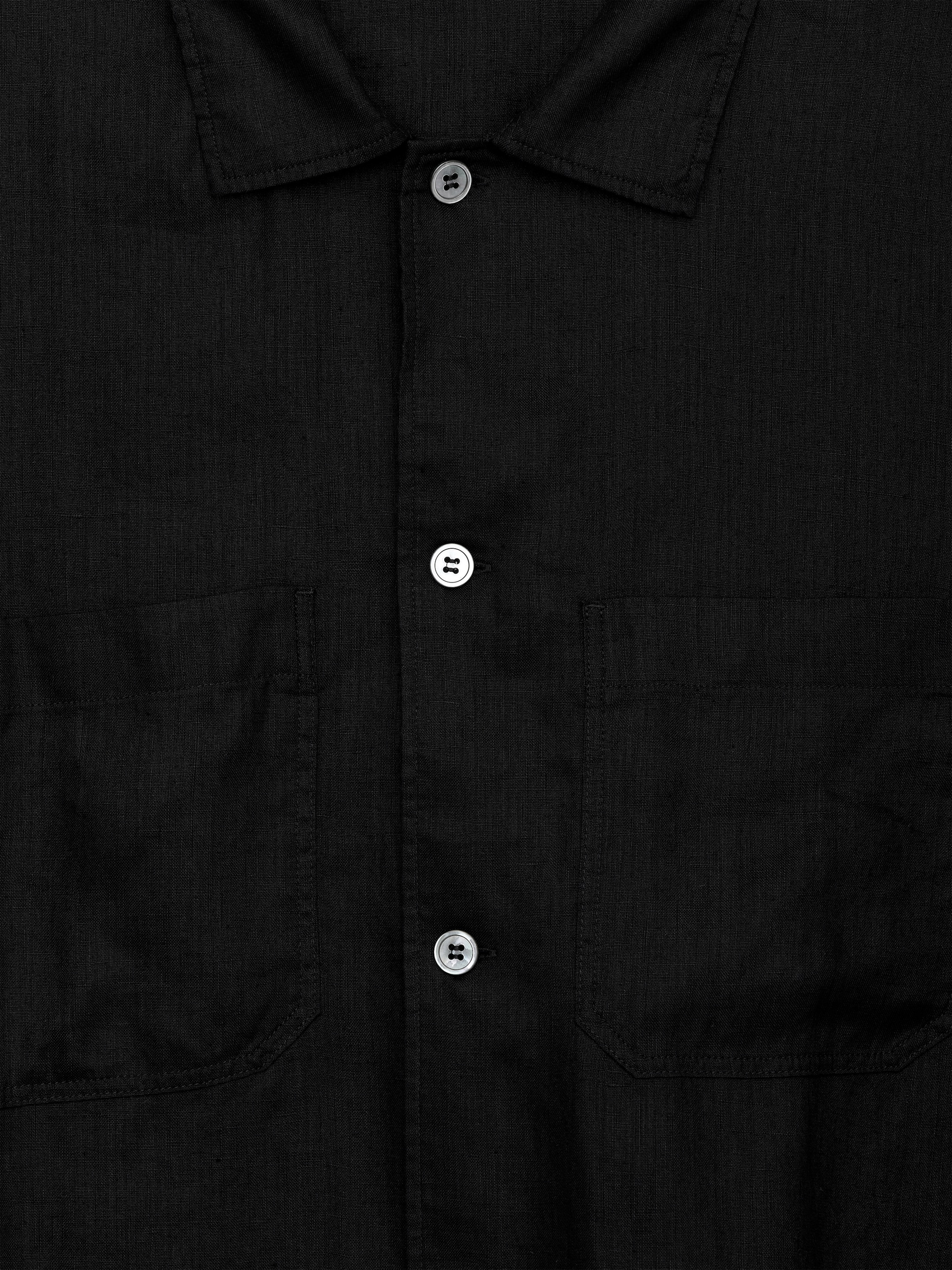 Camisa de lino holgada - Negro - Corte holgado - Men - StillMedia/DescriptiveDetail - 1