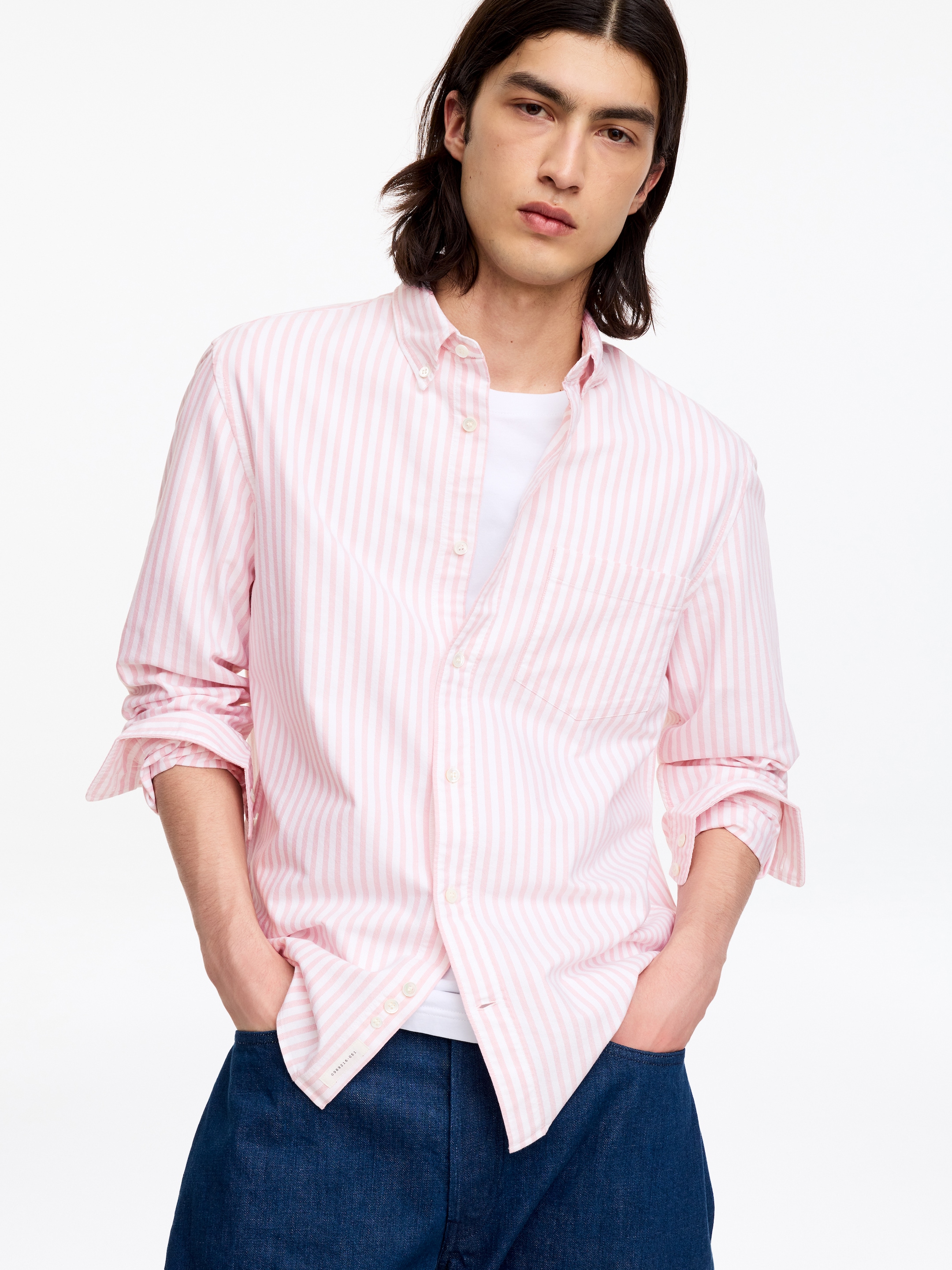 Regular oxfordskjorta - Rosa/vit - Regular fit - Men - StillMedia/Lookbook - 5
