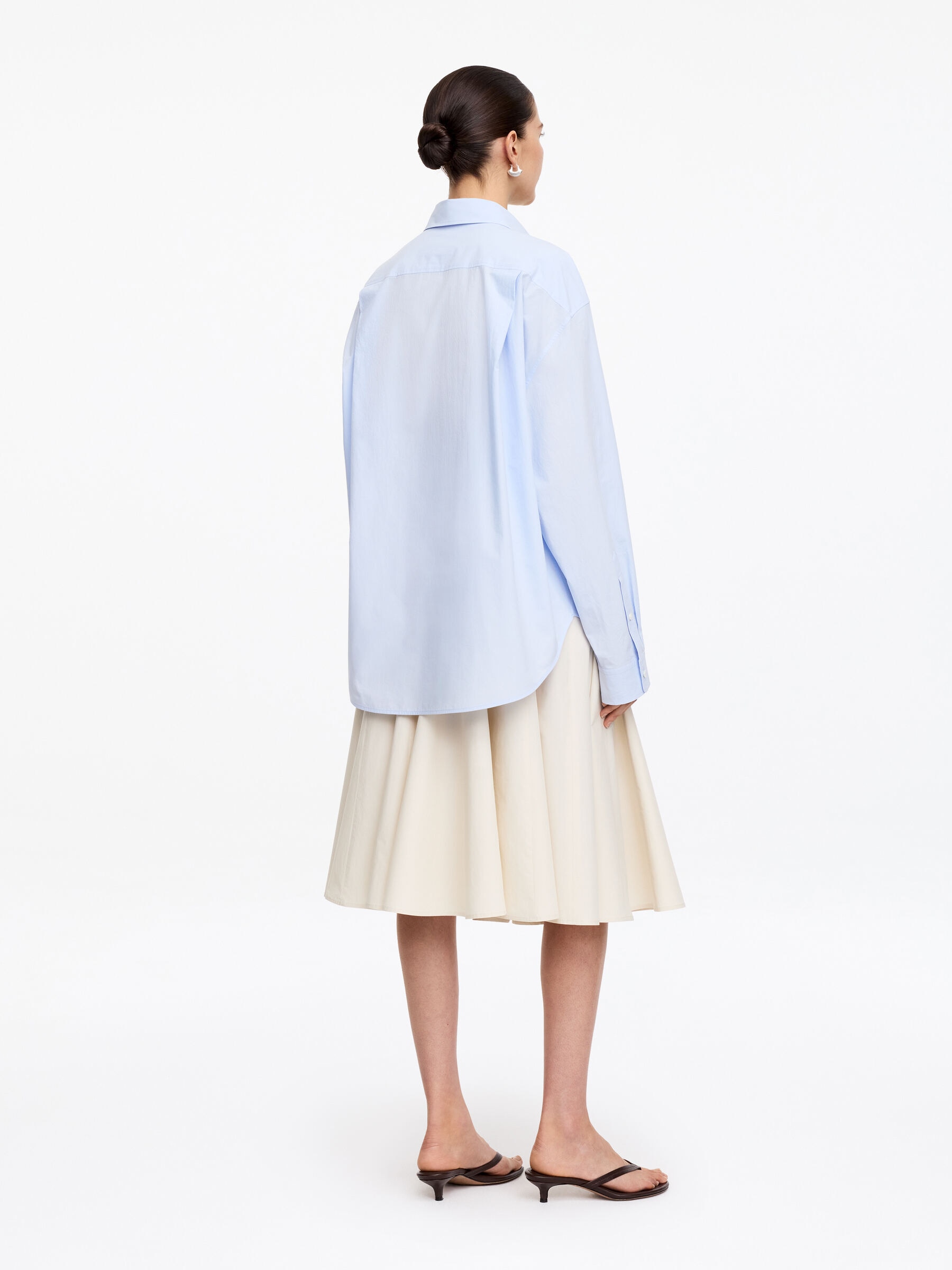 Cotton Midi Skirt - Off White - Regular fit - Women - StillMedia/Lookbook - 3