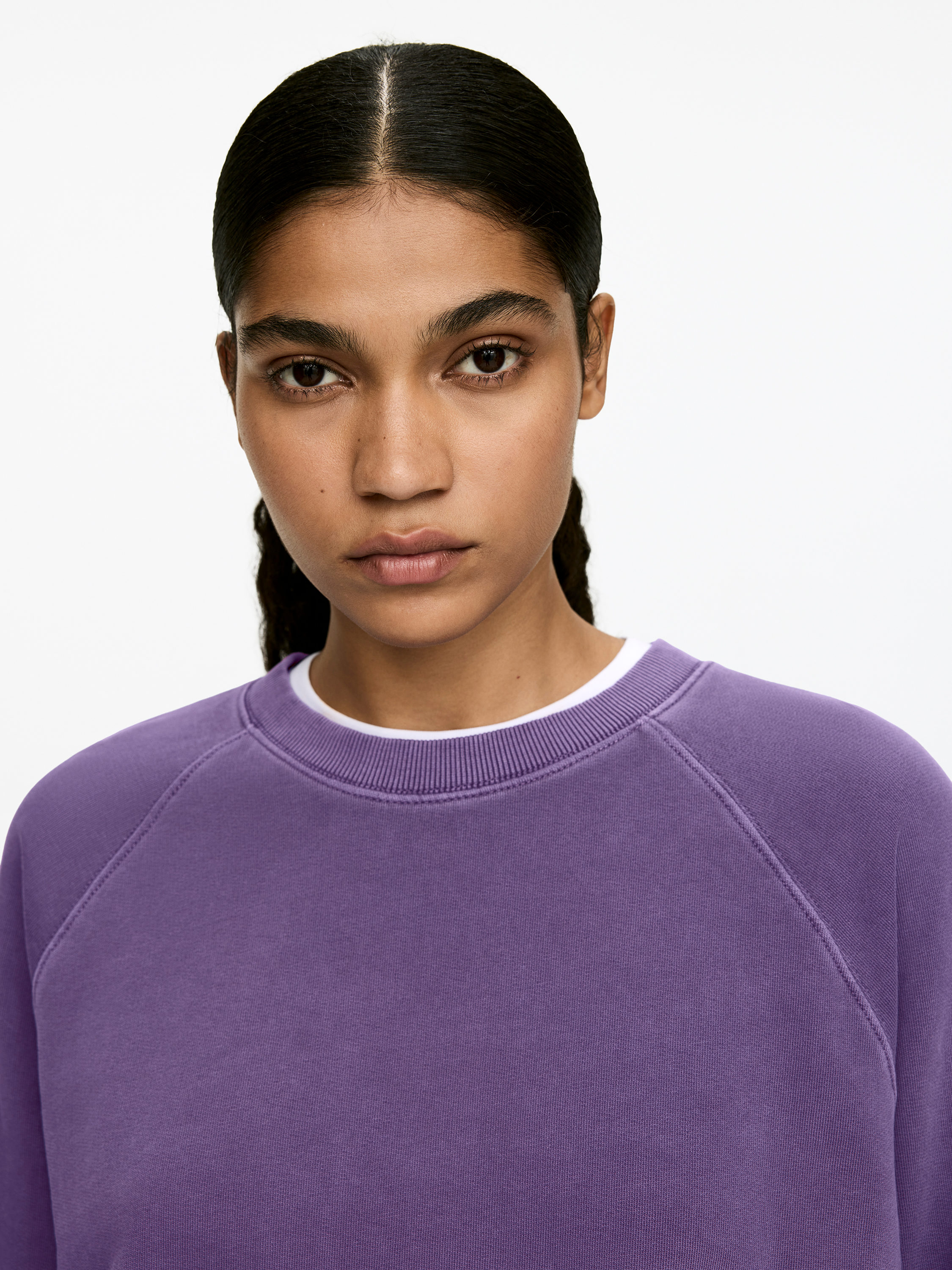 Terry Sweatshirt - Purple - Regular fit - Women - StillMedia/Lookbook - 3