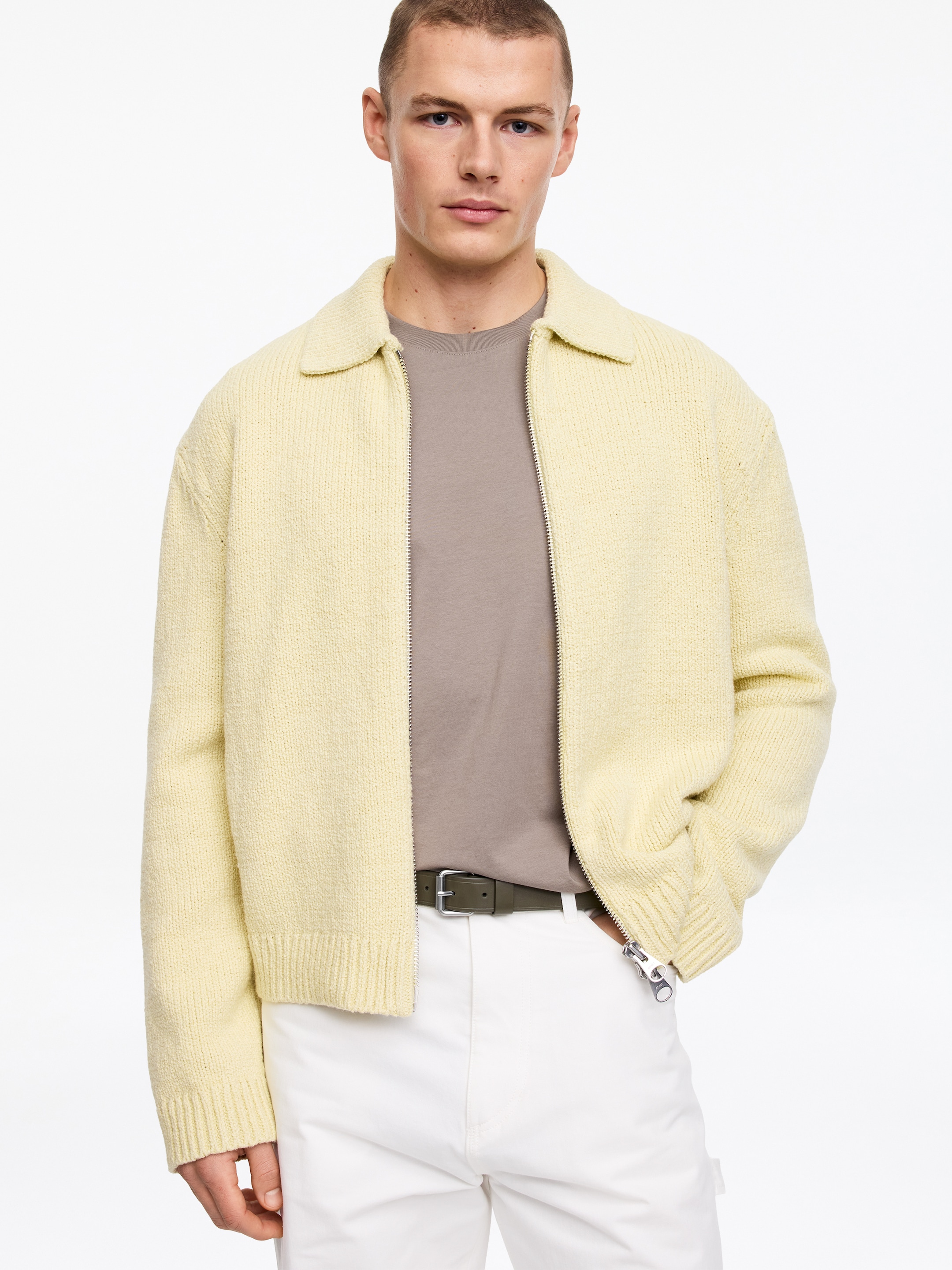 Ceinture fine en croûte de cuir - Vert kaki - Homme - StillMedia/Lookbook - 4
