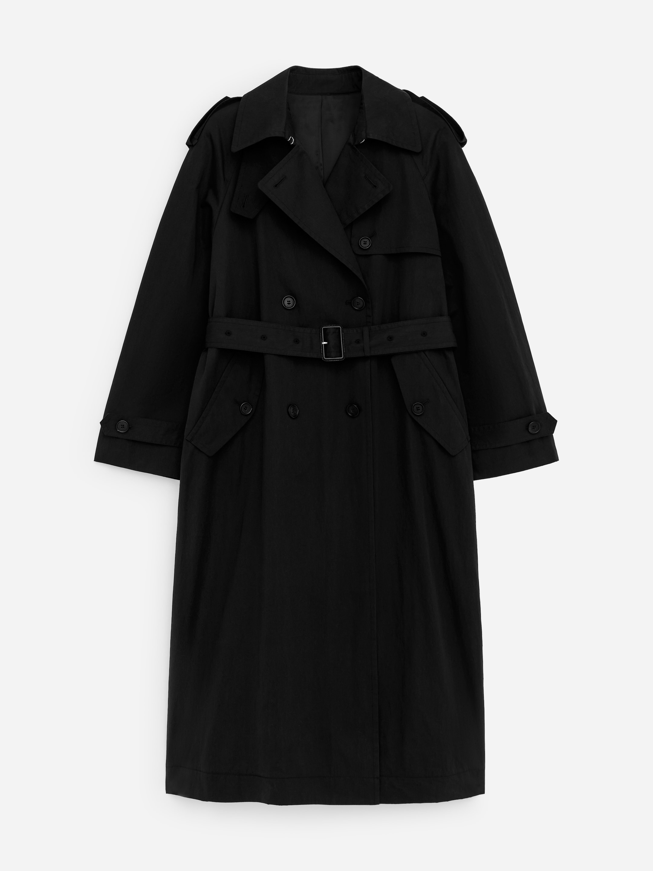 Oversized Trench Coat-Black-18216