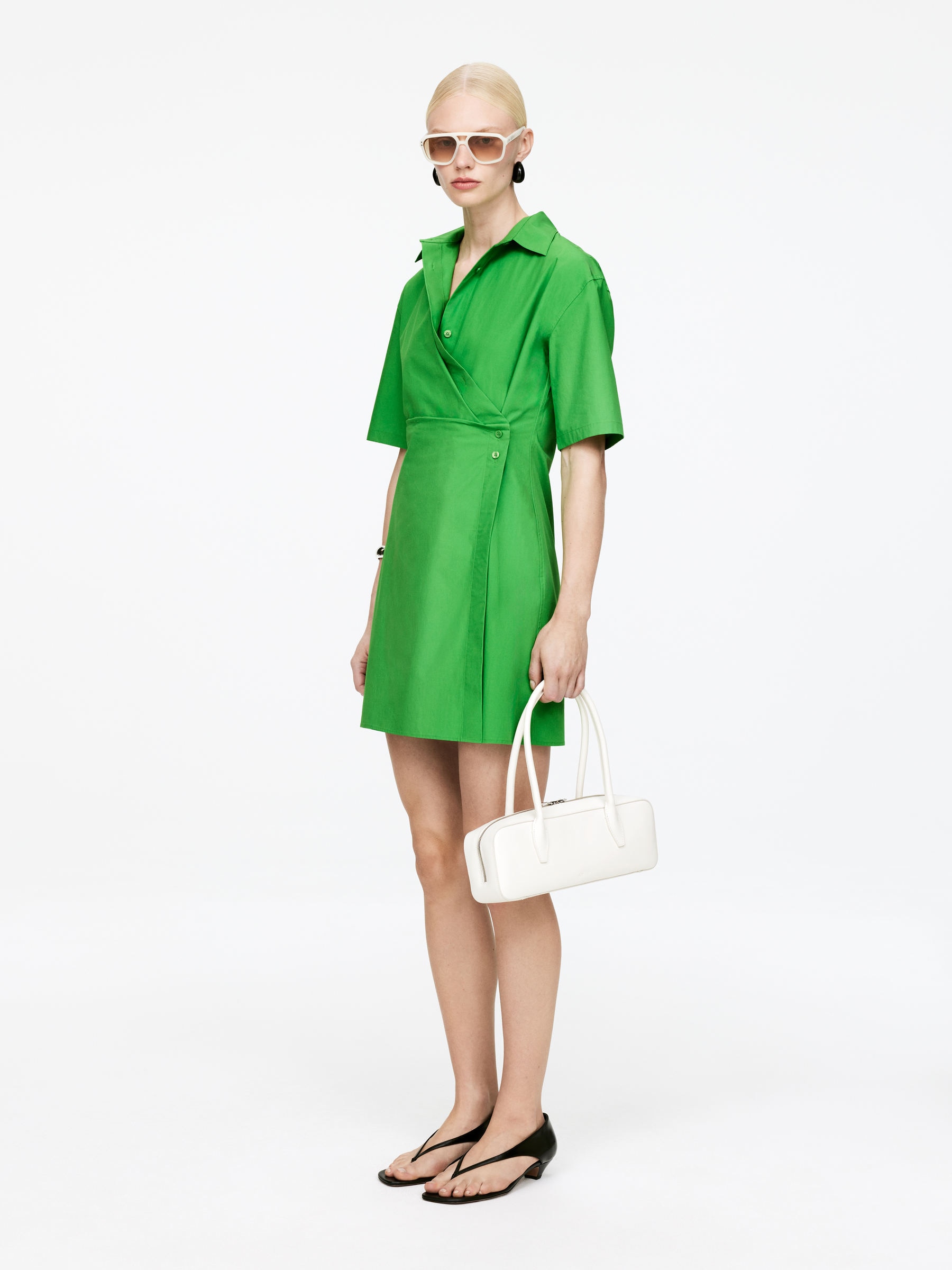 Wrap Shirt Dress - Green - Regular fit - Women - StillMedia/Lookbook - 5