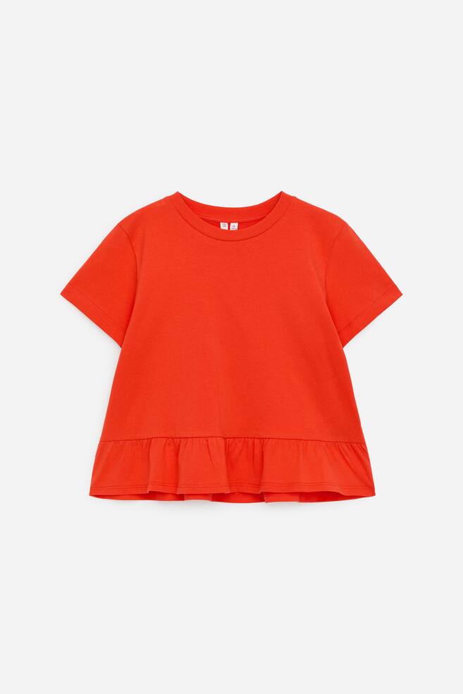 Camiseta holgada con volante - Rojo - 1