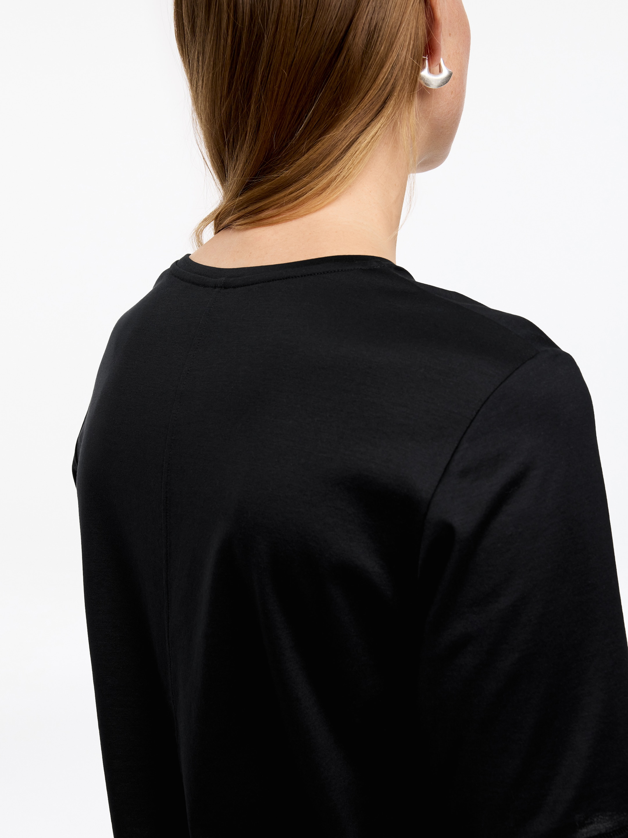T-shirt z lyocellu i bawełny - Czarny - Fason normalny - Women - StillMedia/Lookbook - 5