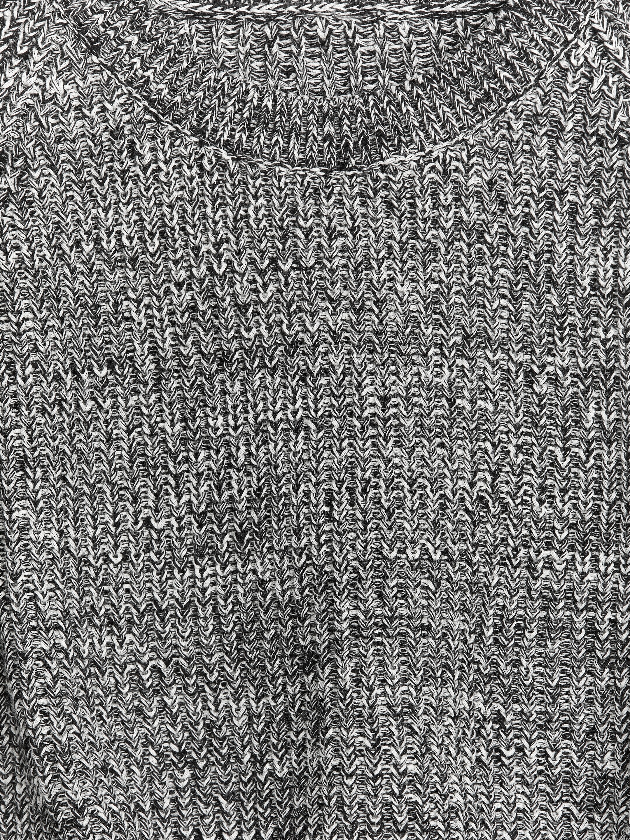 Rippstrickoberteil mit kurzen Ärmeln - Schwarz/Weiß meliert - Regular Fit - Women - StillMedia/DescriptiveDetail - 1