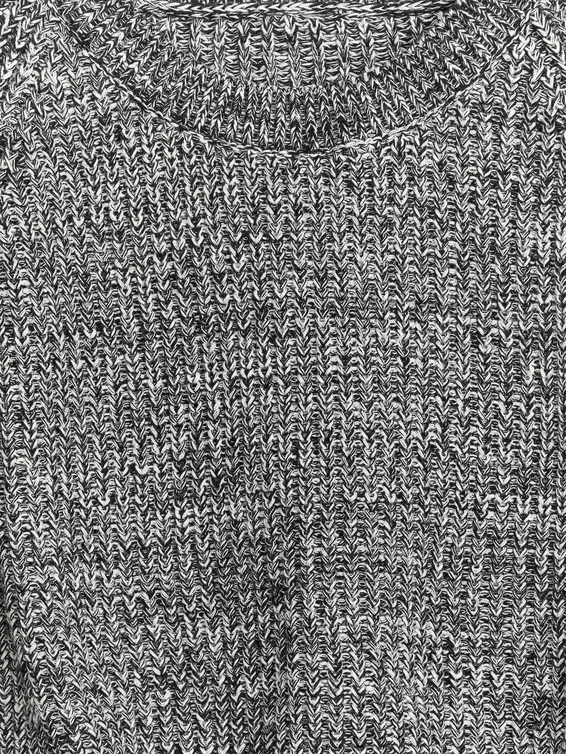 Rippstrickoberteil mit kurzen Ärmeln - Schwarz/Weiß meliert - Regular Fit - Damen - StillMedia/DescriptiveDetail - 1