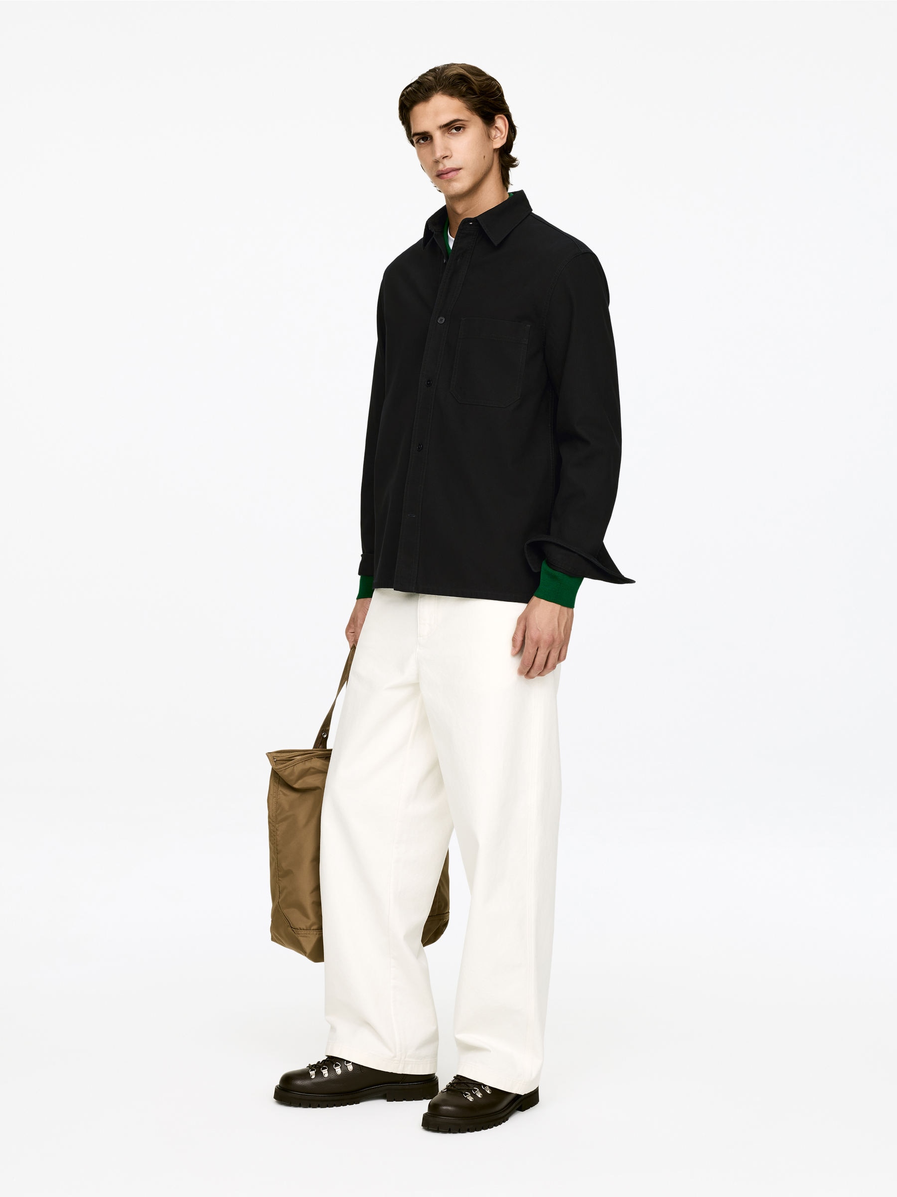 Cotton Overshirt - Black - Regular fit - Men - StillMedia/Lookbook - 4