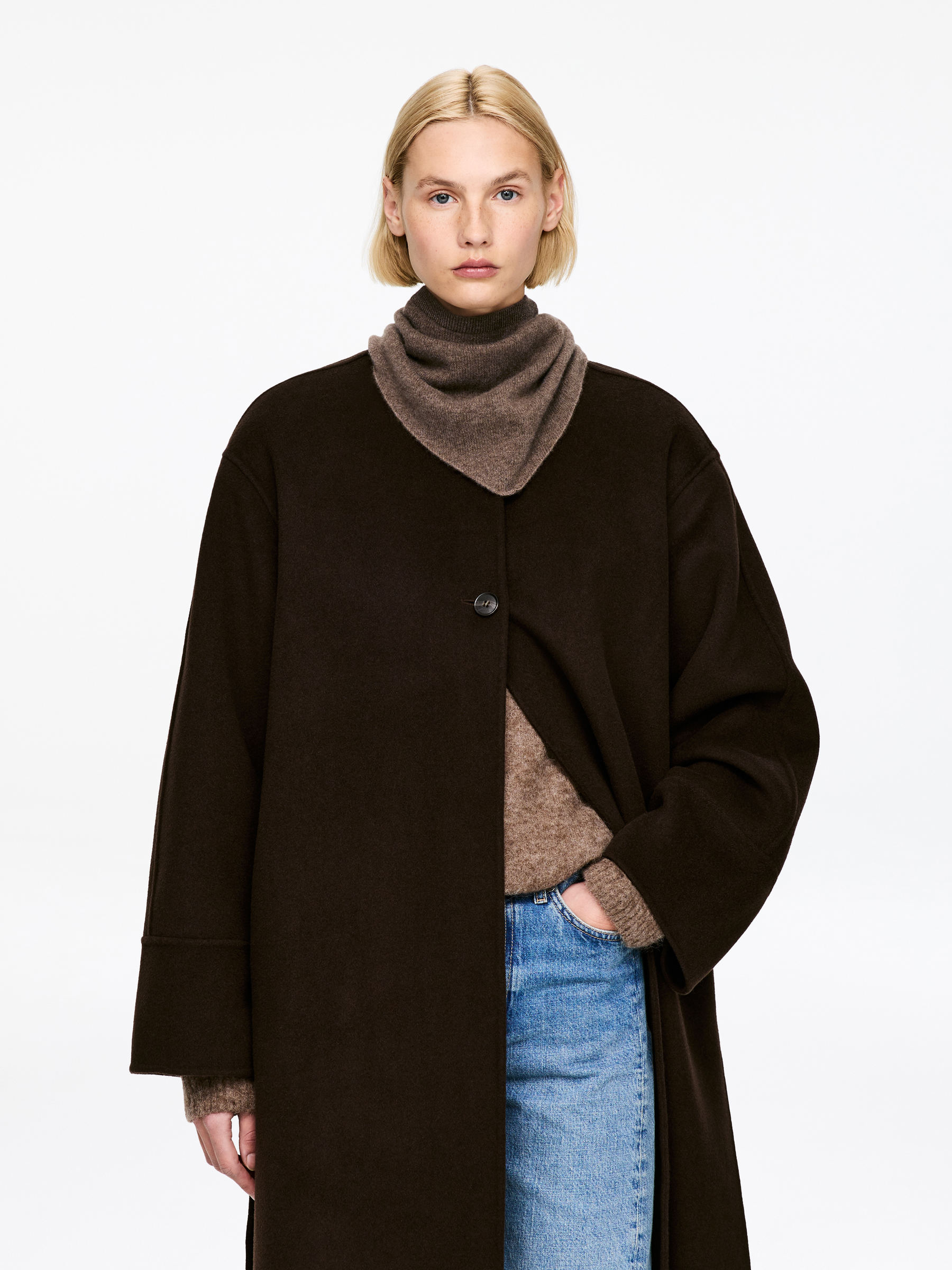 Cashmere Scarf-#443B33-17764