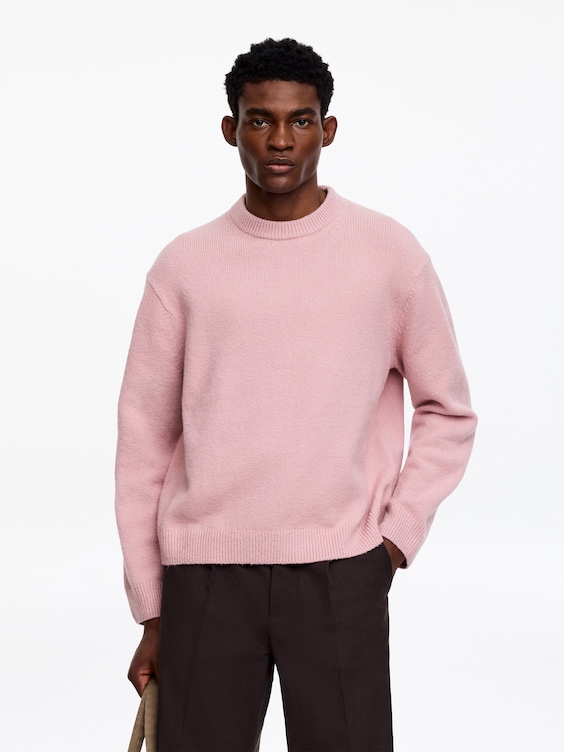 Dzianinowy sweter z okrągłym dekoltem