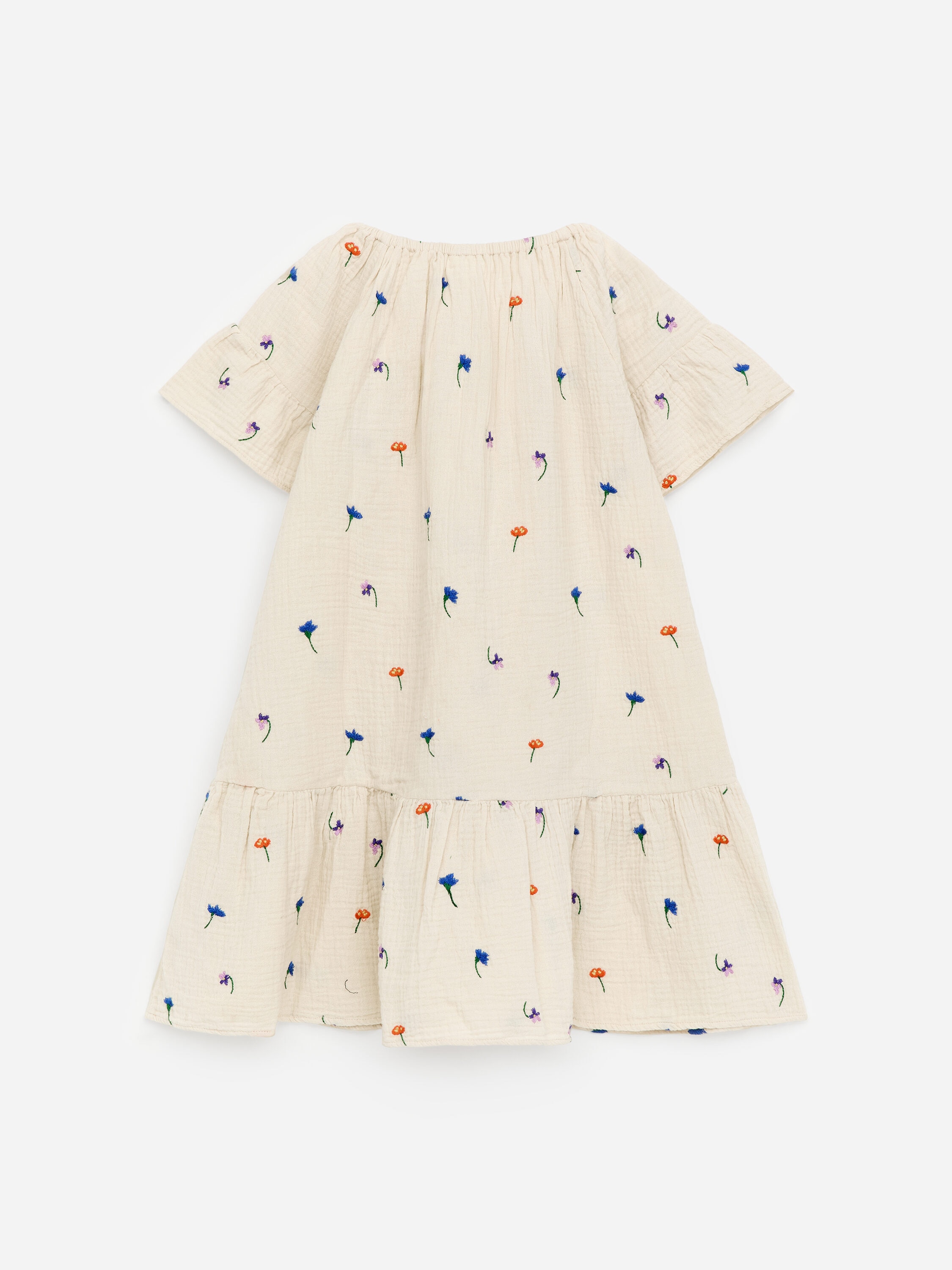 Embroidered Frill Dress  Off White/Florals  ARKET EU