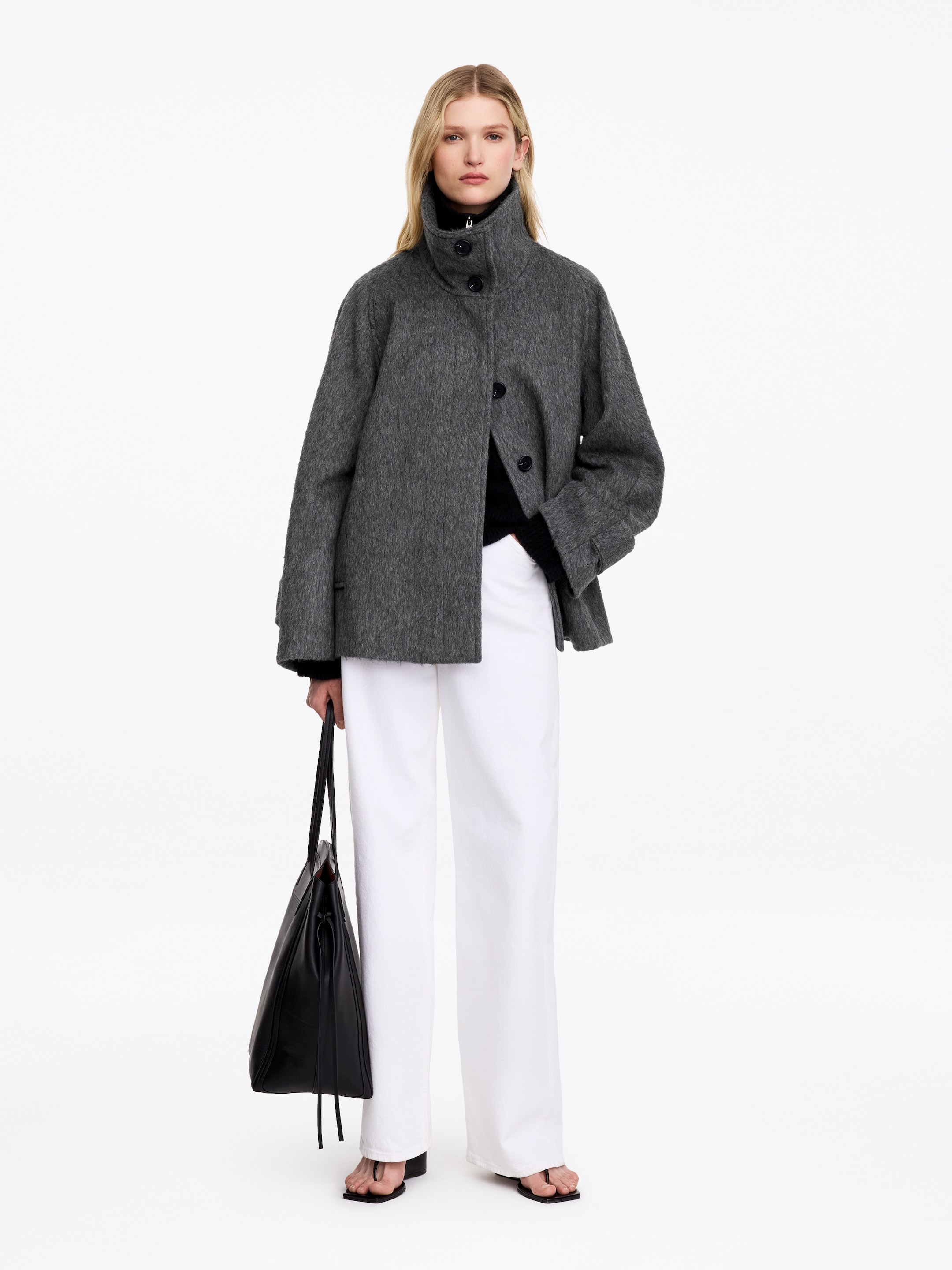 Wool-Alpaca Blend Jacket-Grey-20426