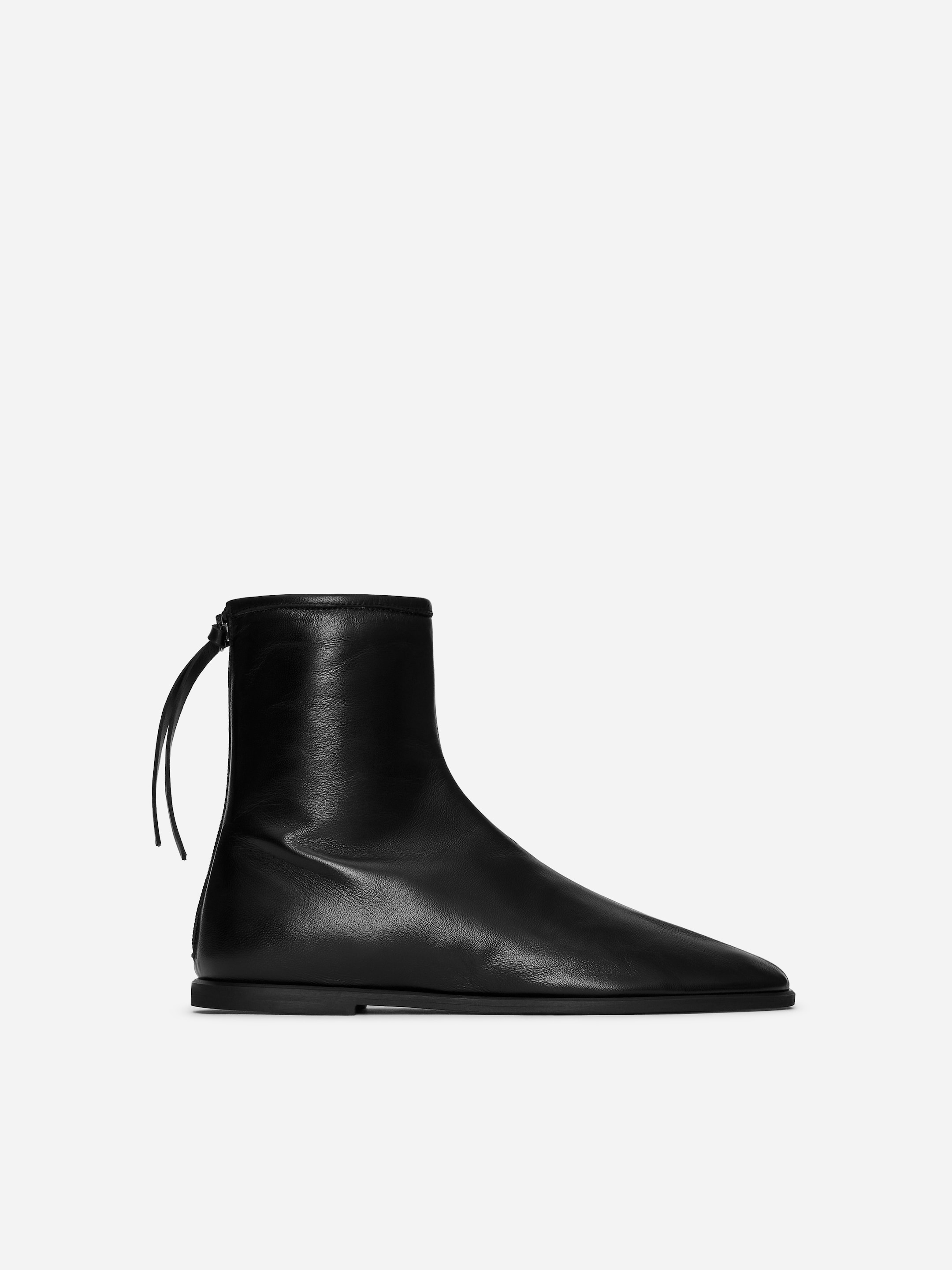 Leather Sock Boots-Black-17534