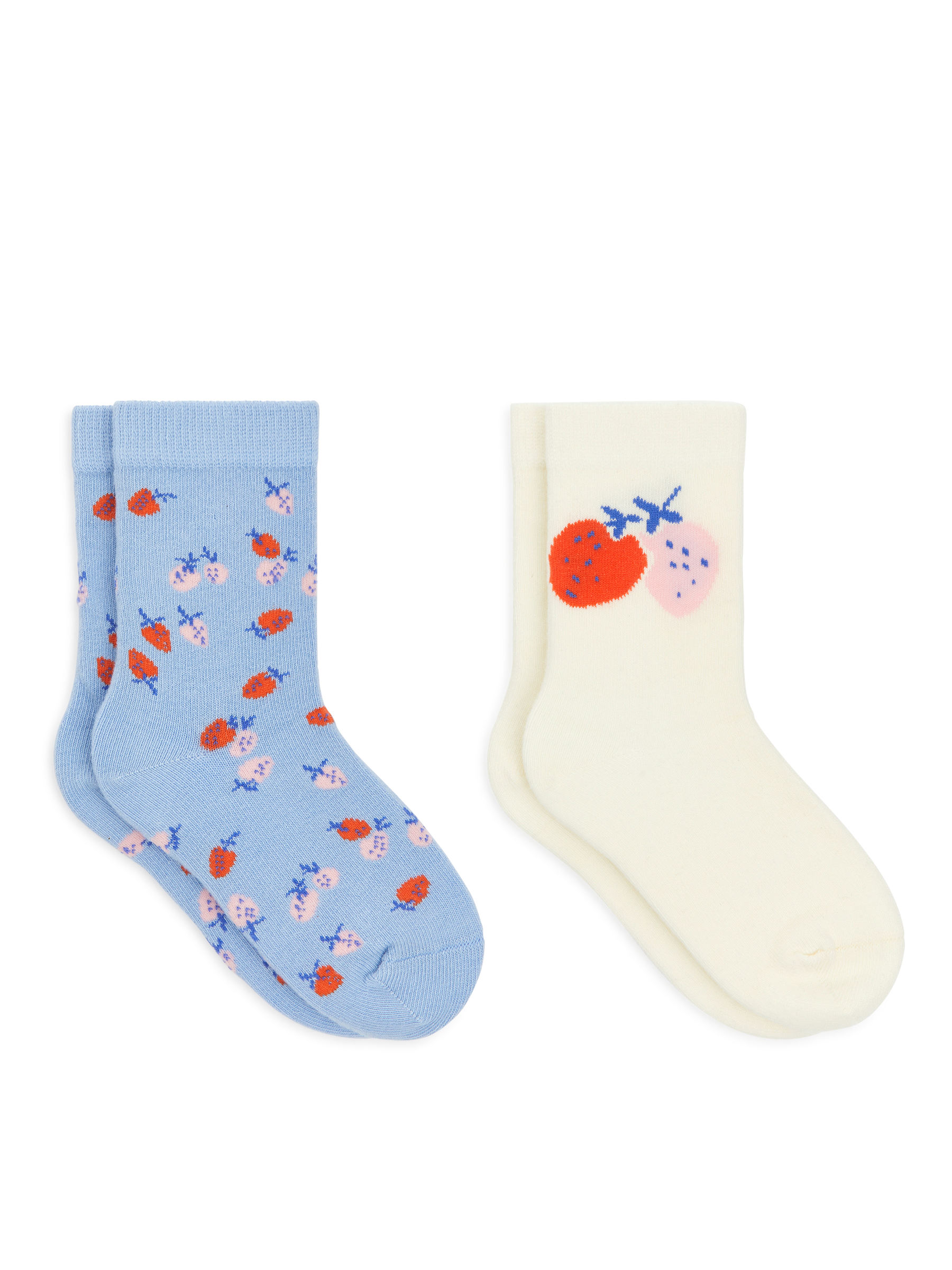 Baumwollsocken, 2er-Pack - Weiß/Blau - Kinder - StillMedia/DescriptiveStillLife - 1