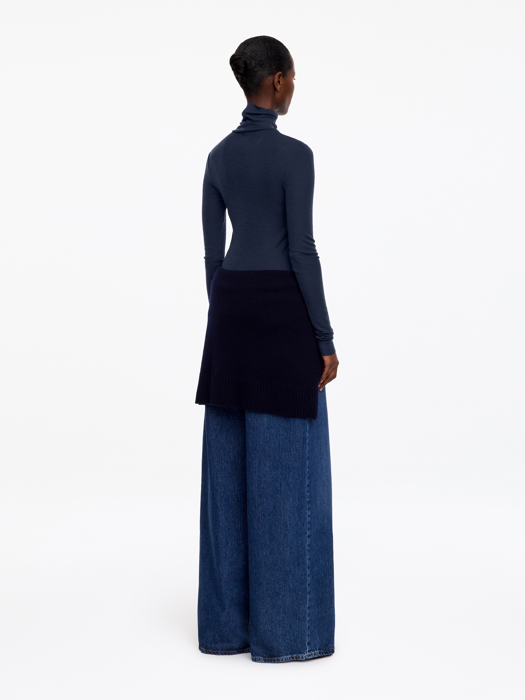 Rollkragenoberteil aus Wolle - Dunkelblau - Slim Fit - women - StillMedia/Lookbook - 3