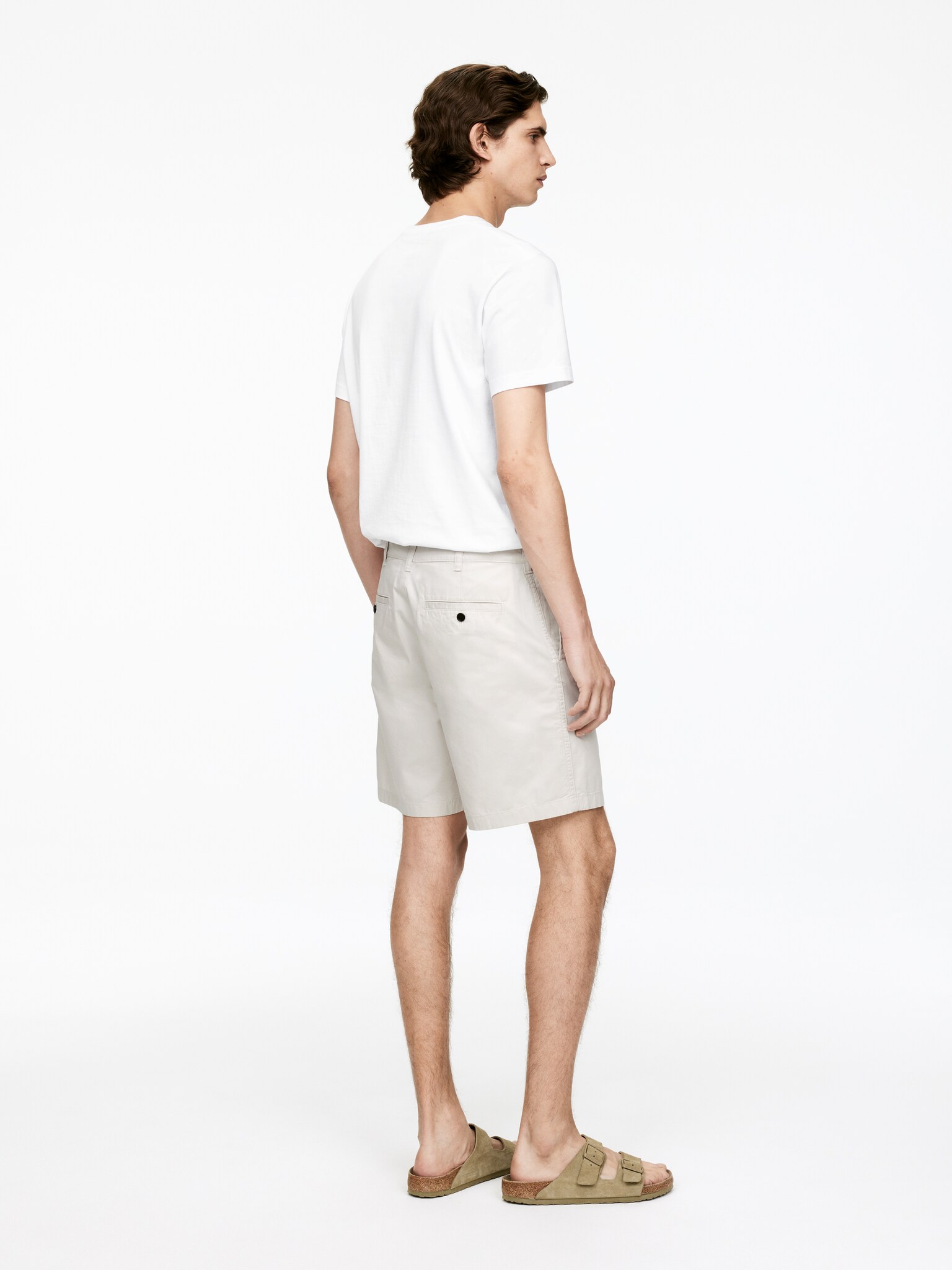 Short en coton - Beige clair/Bleu foncé/Vert kaki/Vert foncé - 5