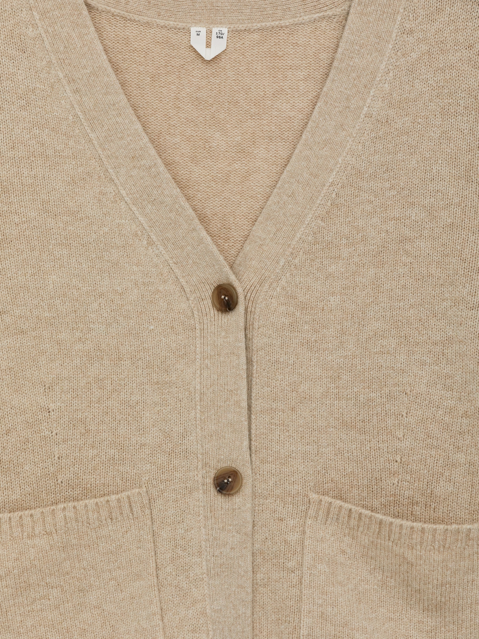 Wool Cardigan - Beige/Black - 4