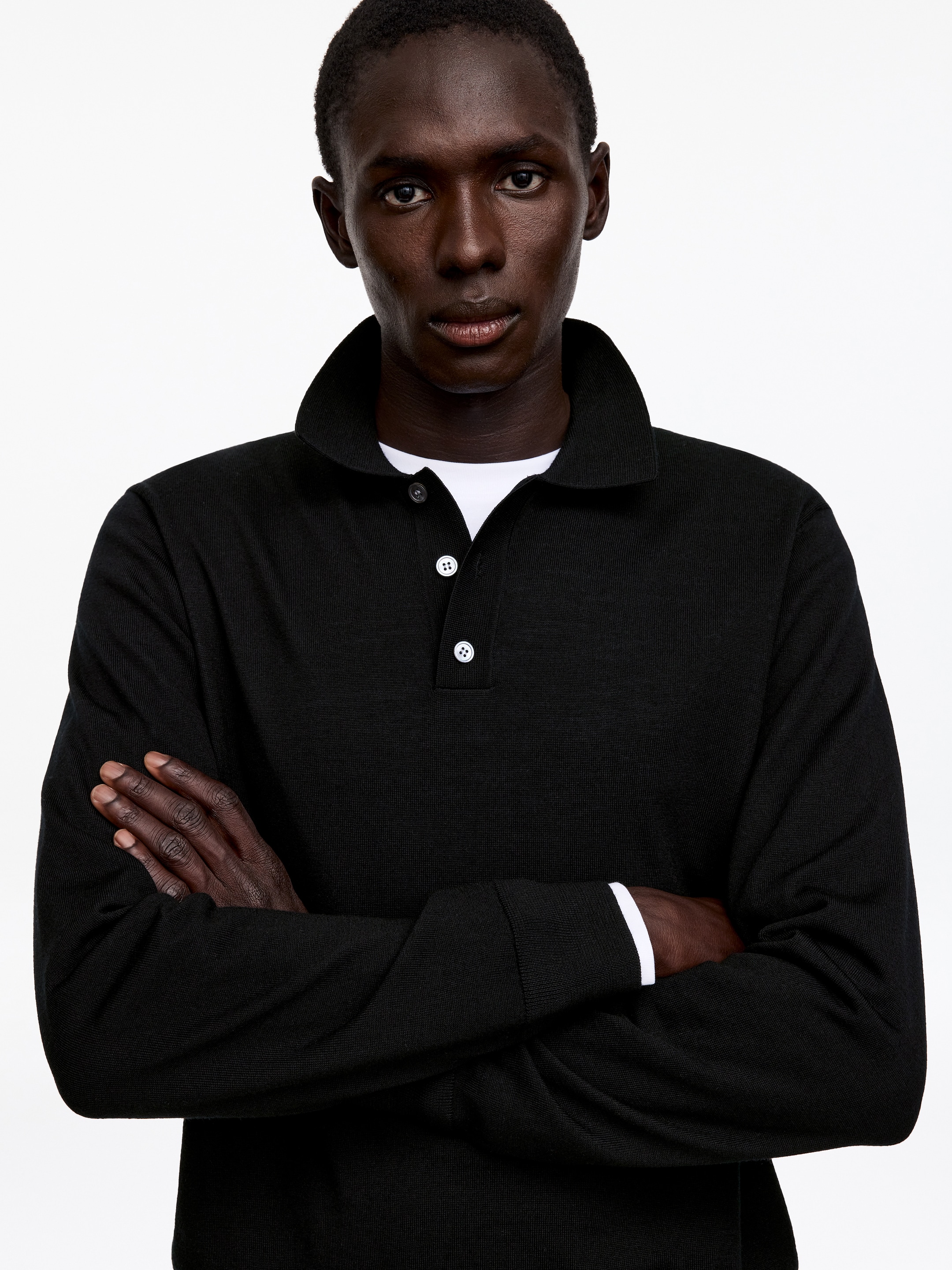 Merino Polo Jumper - Black - Regular fit - men - StillMedia/Lookbook - 2