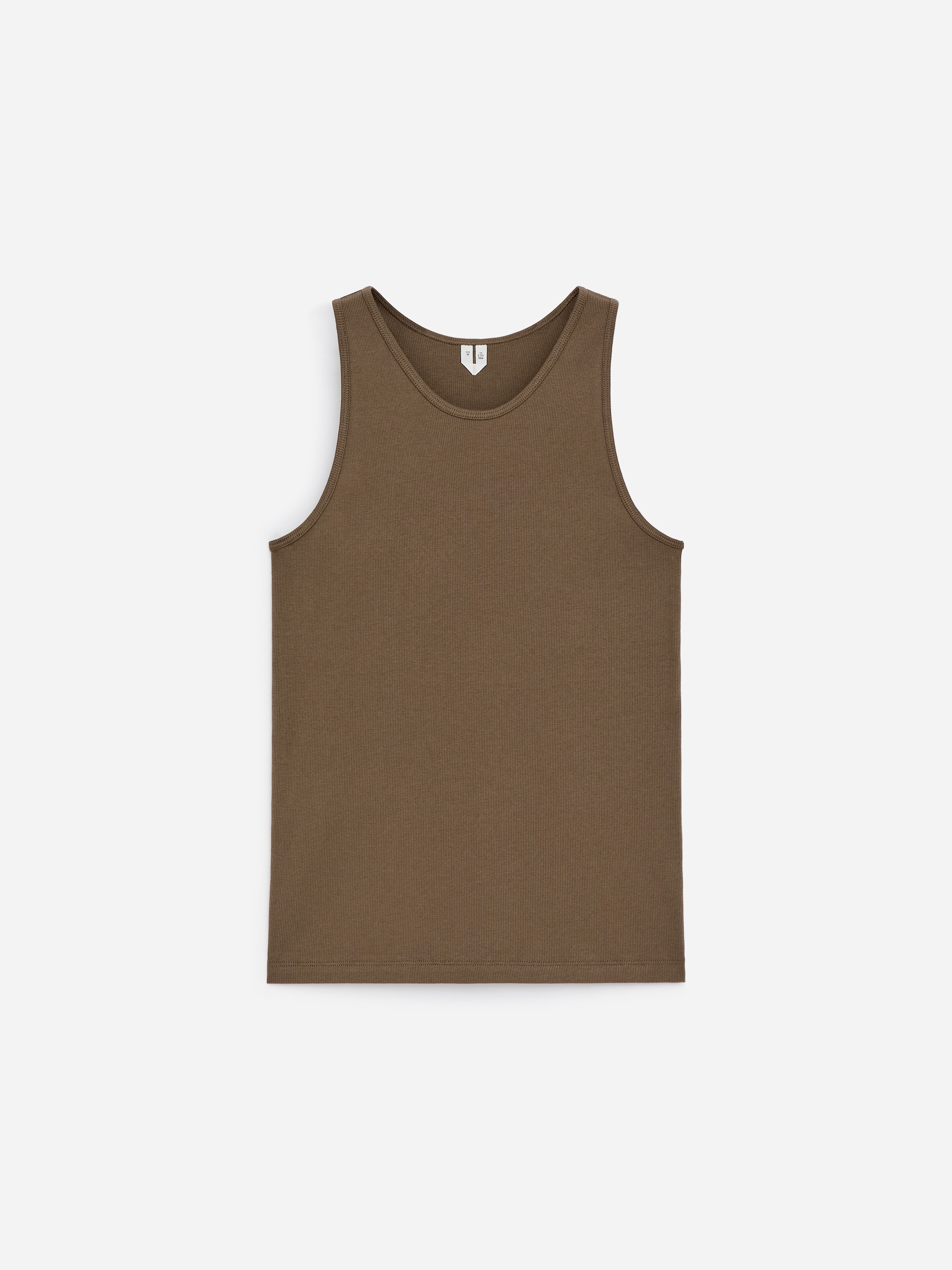Ribbed Tank Top-Brown-18263