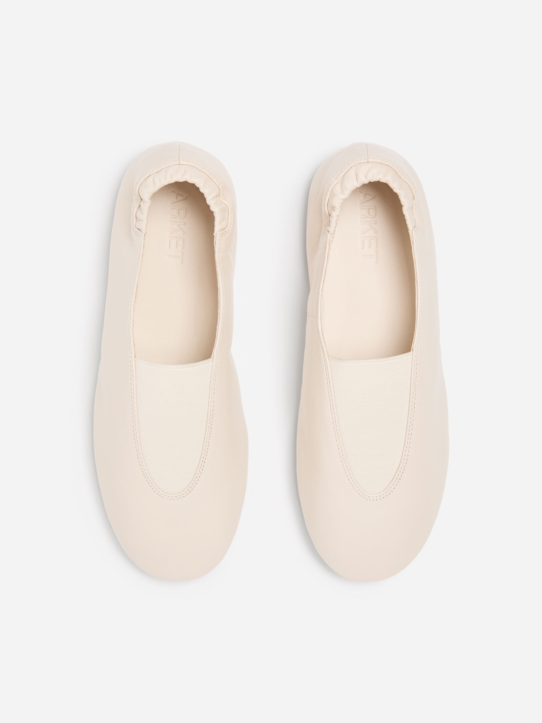 Sporty leather ballerinas - Beige - Women - StillMedia/DescriptiveStillLife - 1