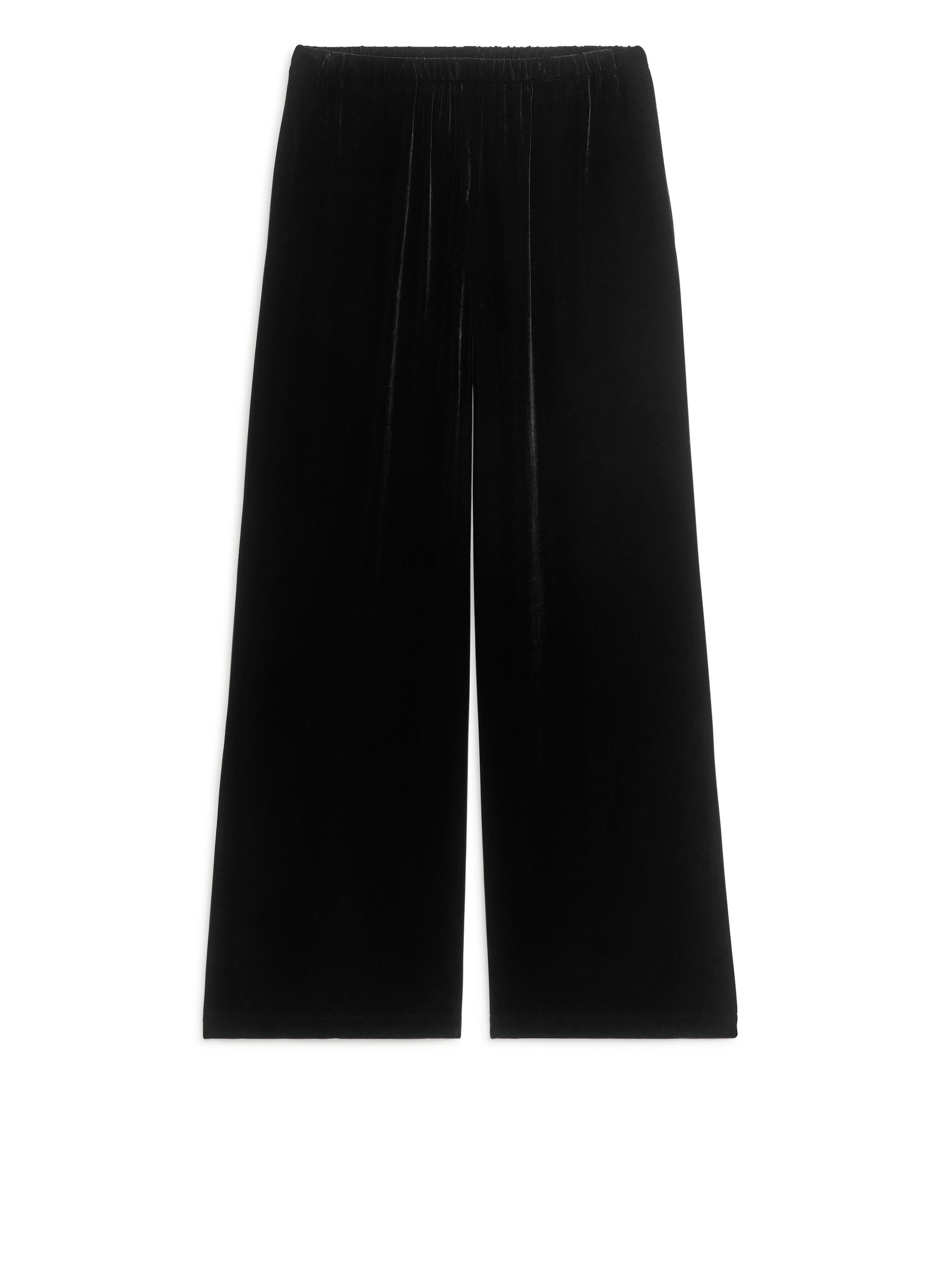 Velvet Trousers - Black - Regular fit - Women - StillMedia/DescriptiveStillLife - 1