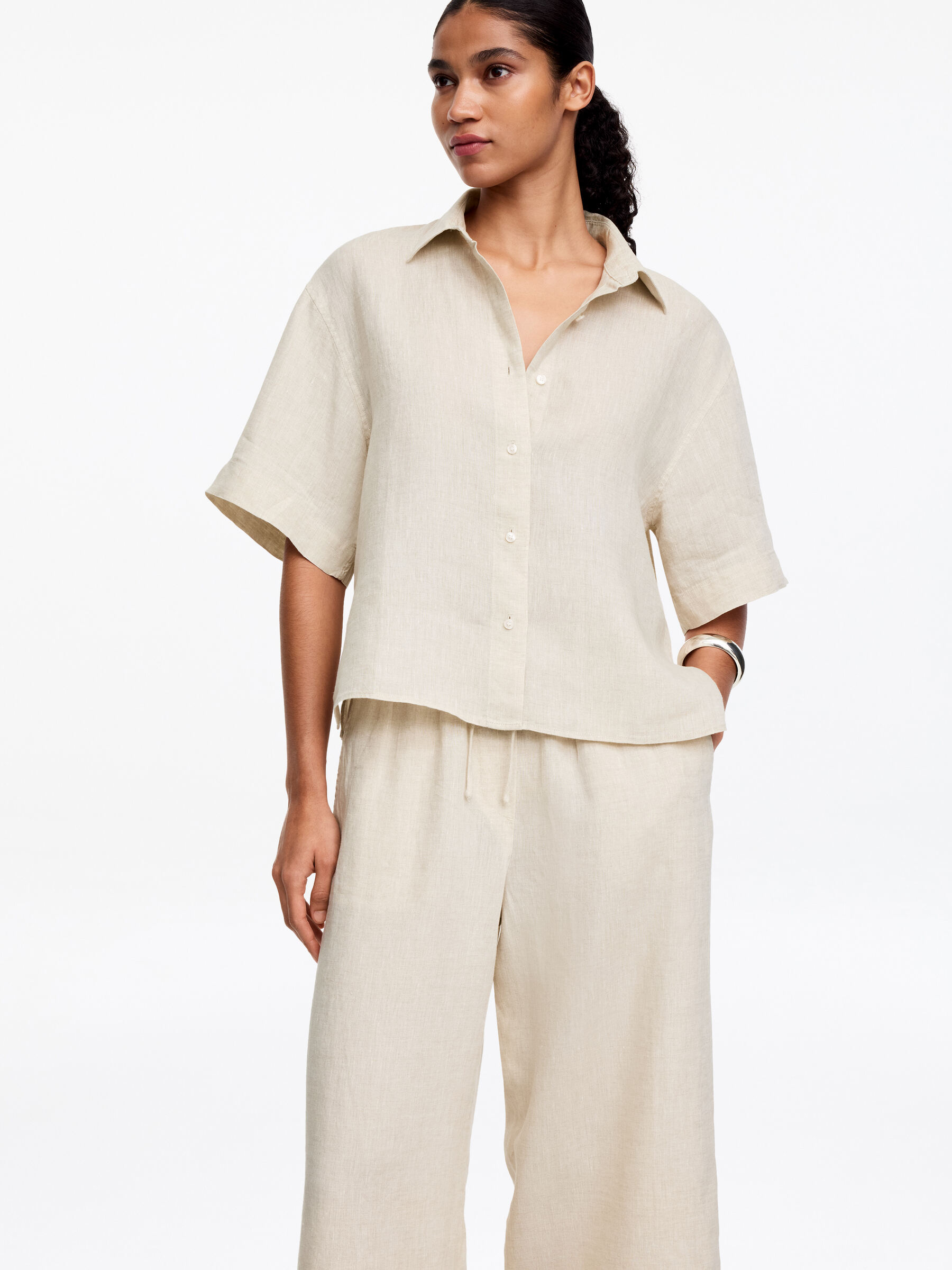 Camisa de lino holgada - Beige - Corte holgado - Women - StillMedia/Lookbook - 9