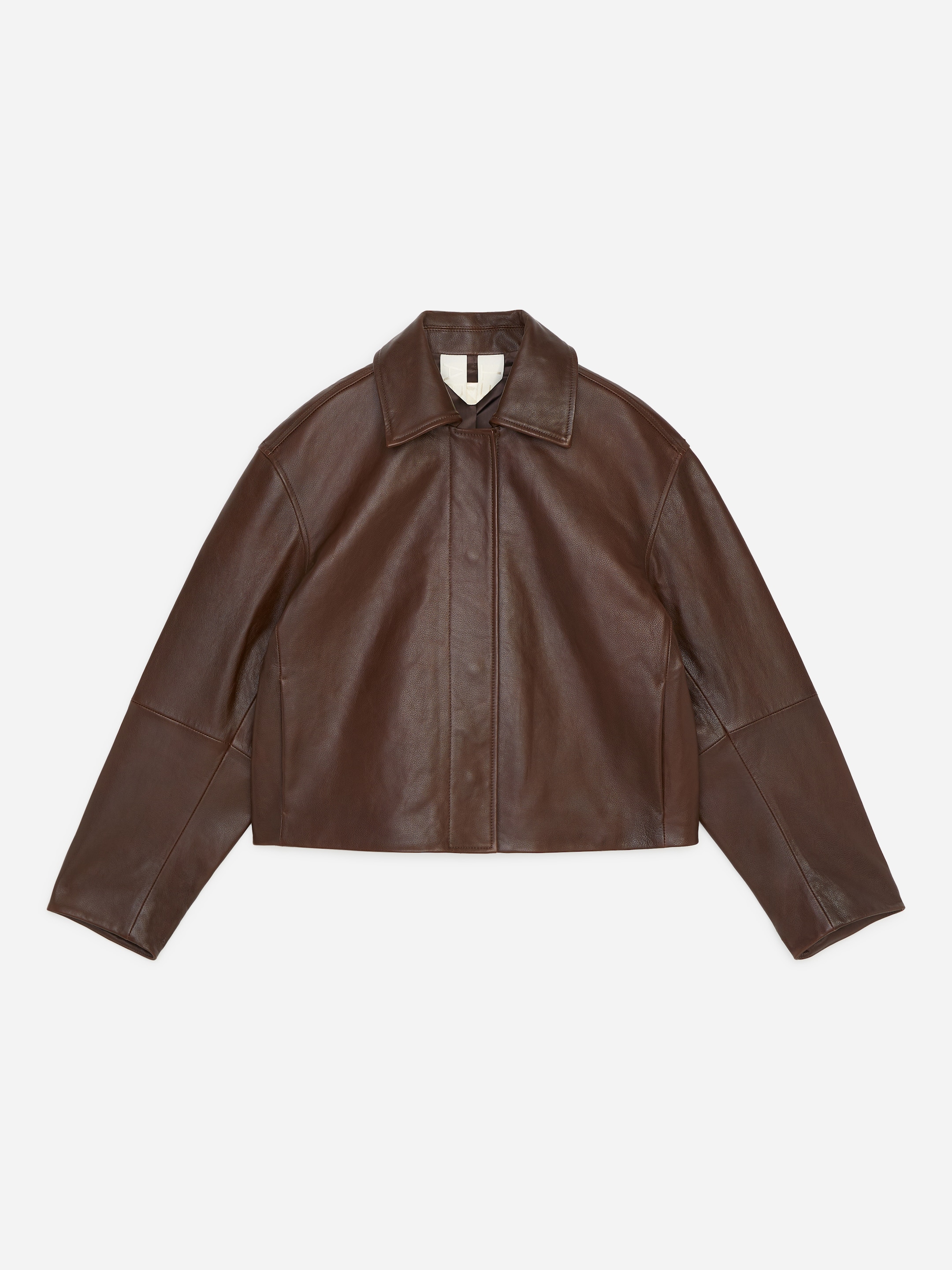 Giacca corta in pelle - Marrone scuro - Regular fit - women - StillMedia/DescriptiveStillLife - 3