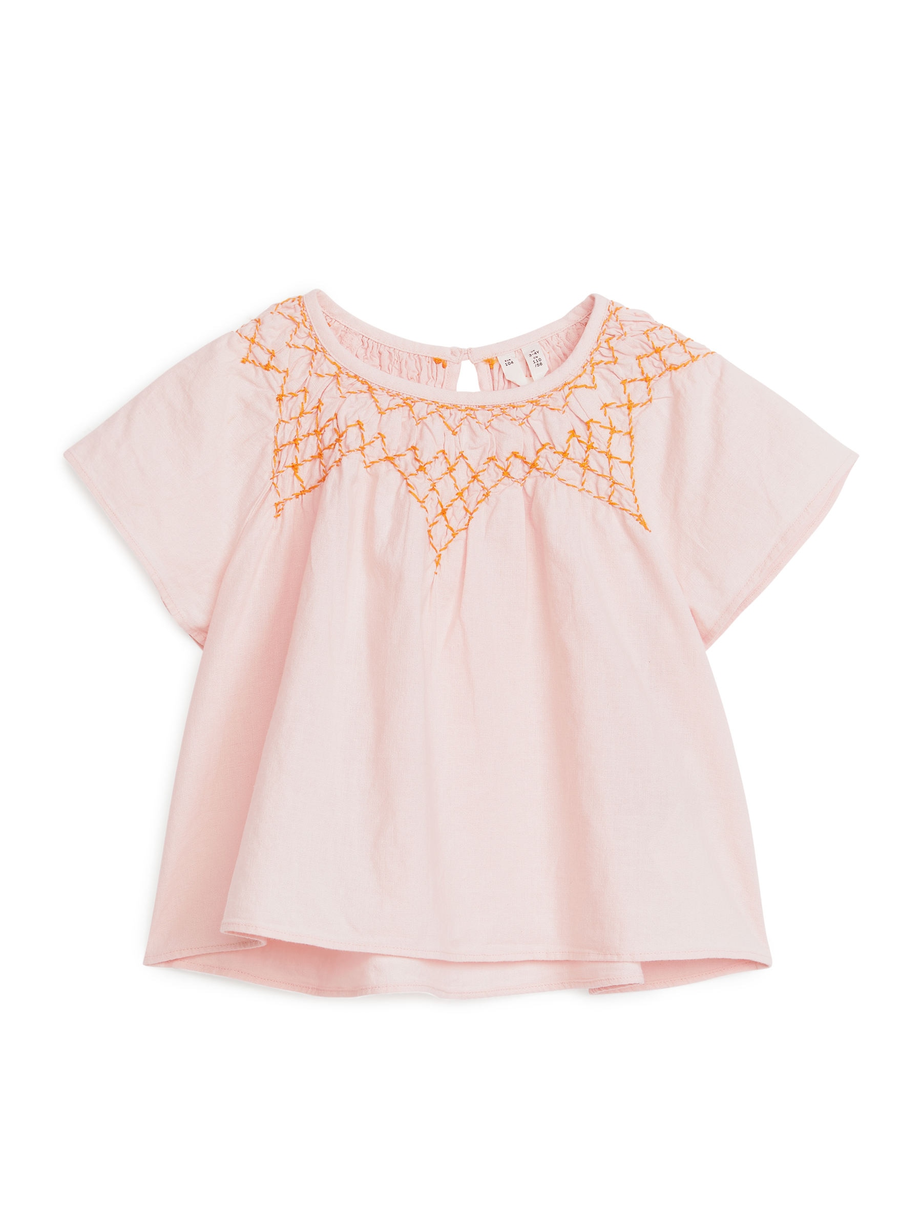 Embroidered Linen Blouse - Rosa - Regular Fit - Kinder - StillMedia/DescriptiveStillLife - 3