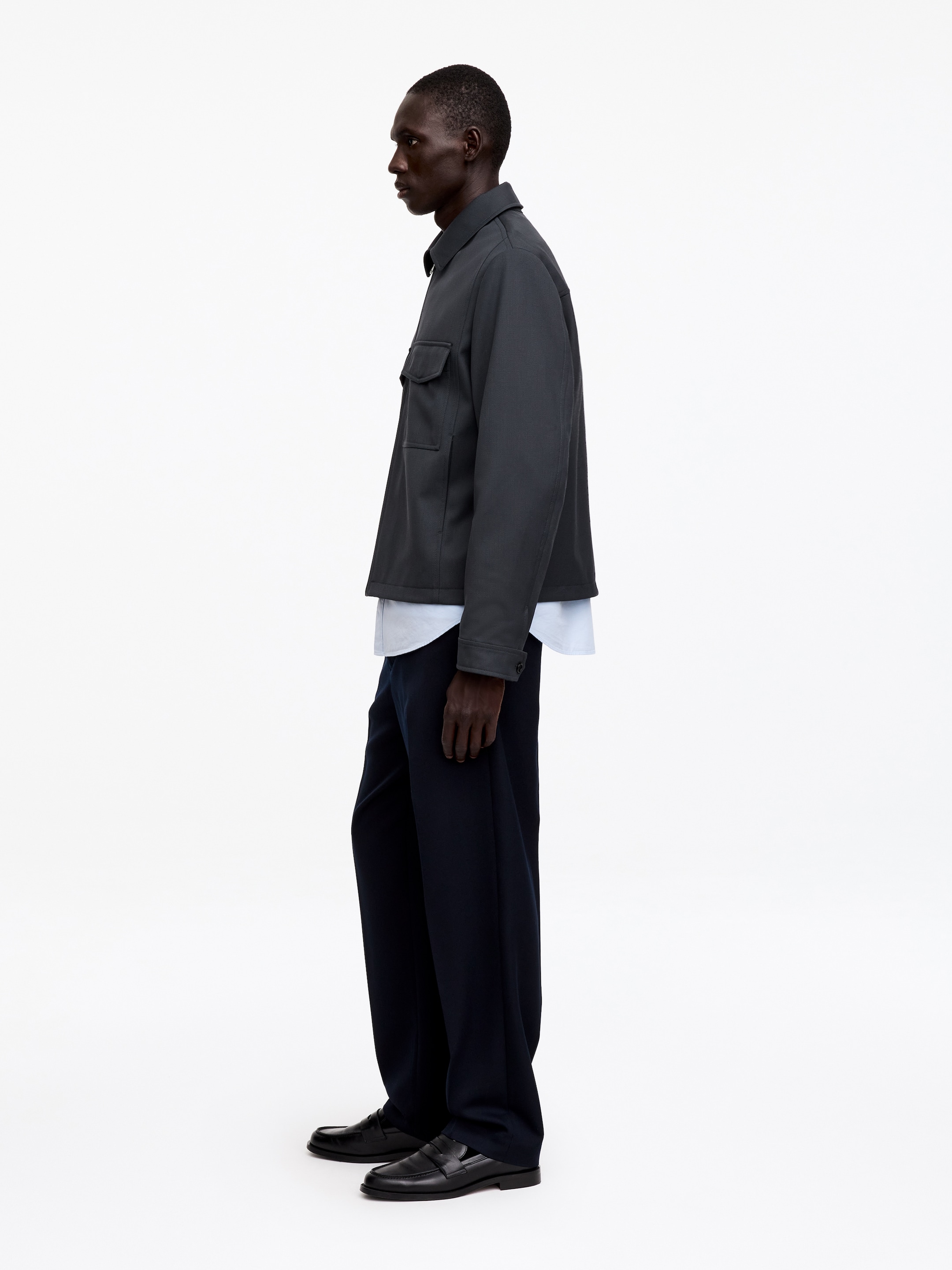 Giacca in misto lana dalla vestibilità rilassata - Blu scuro - Relaxed fit - Men - StillMedia/Lookbook - 6