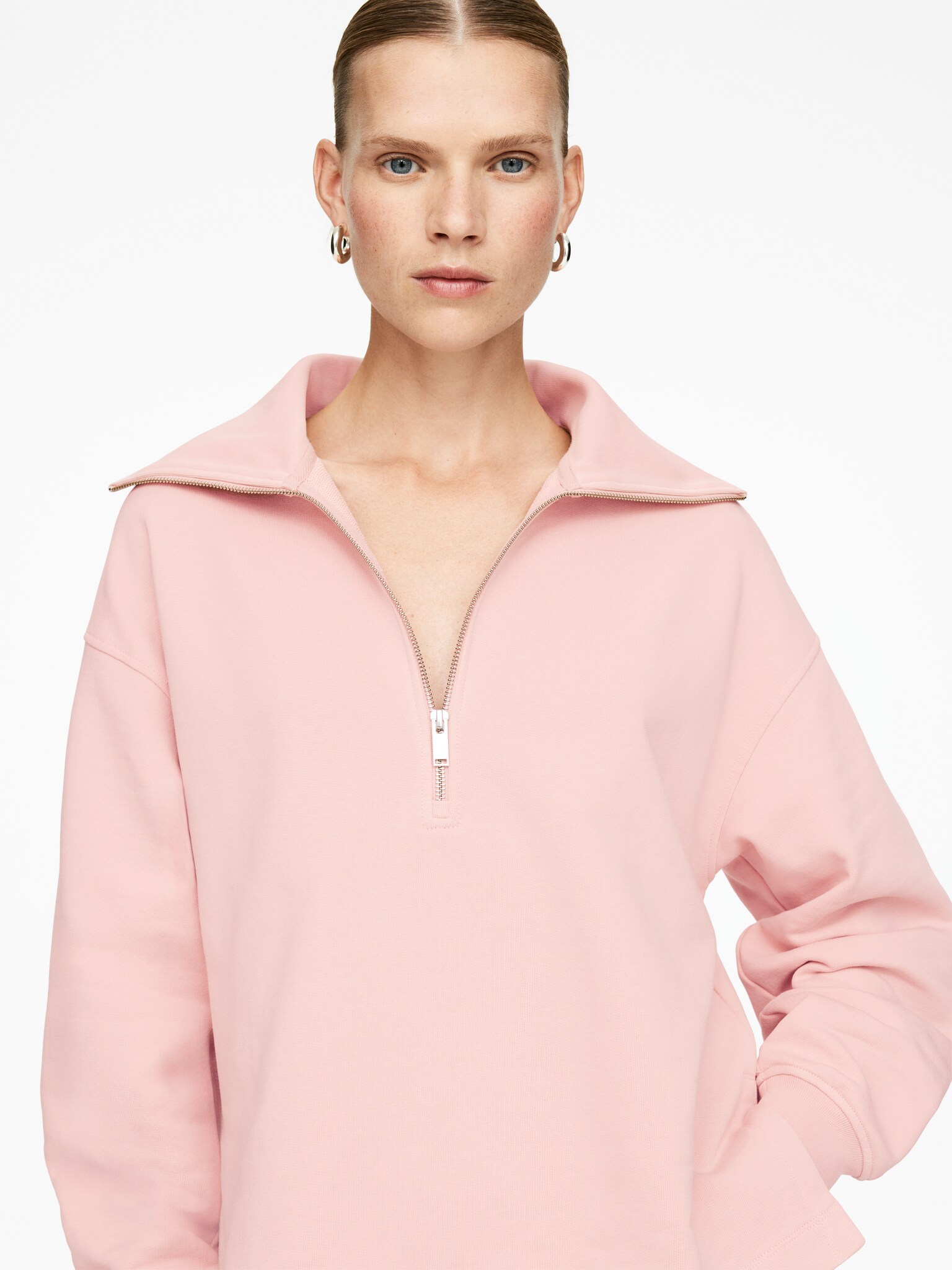 Bluza z zamkiem błyskawicznym - Brzoskwiniowy - 5