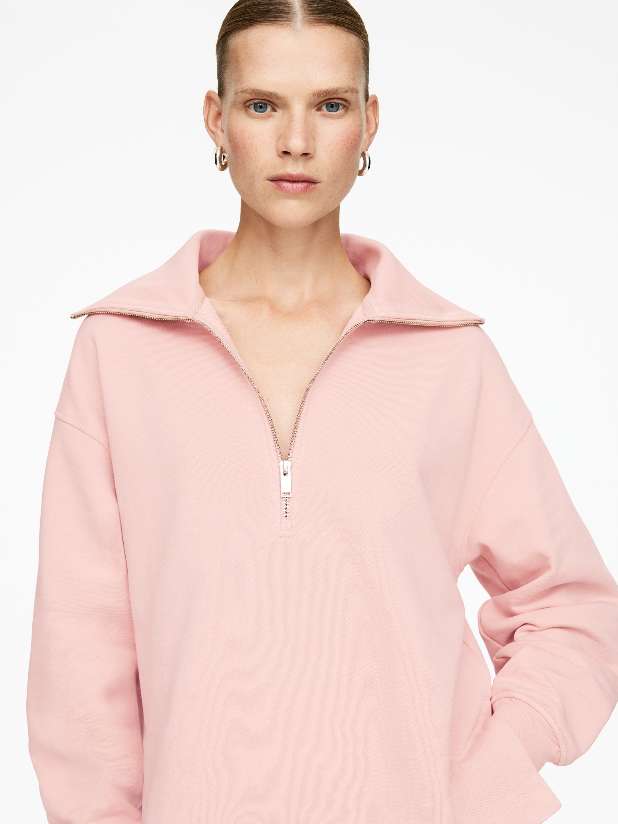 View larger image: Half-Zip Sweatshirt - Peach - Ladies | H&M GB 4
