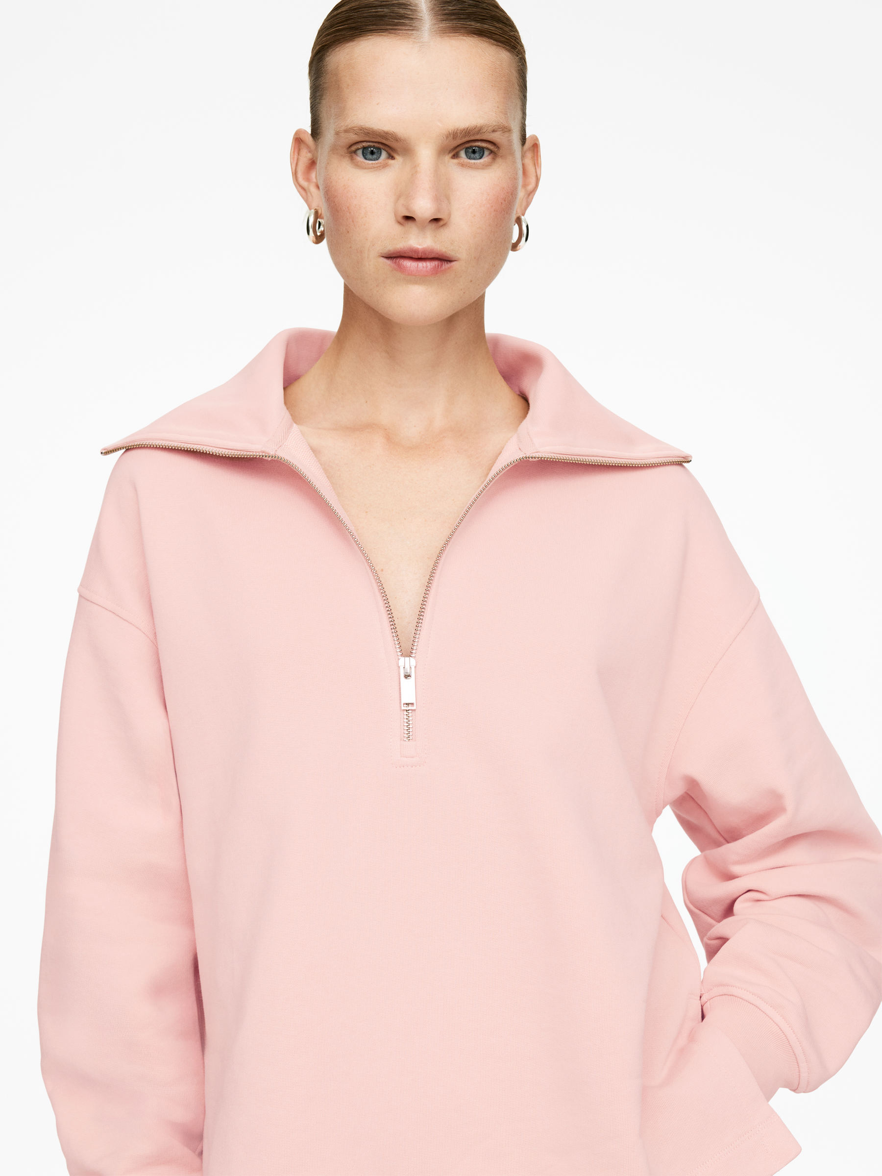 Sweat à demi-zip - Pêche - Regular fit - Femme - StillMedia/Lookbook - 6