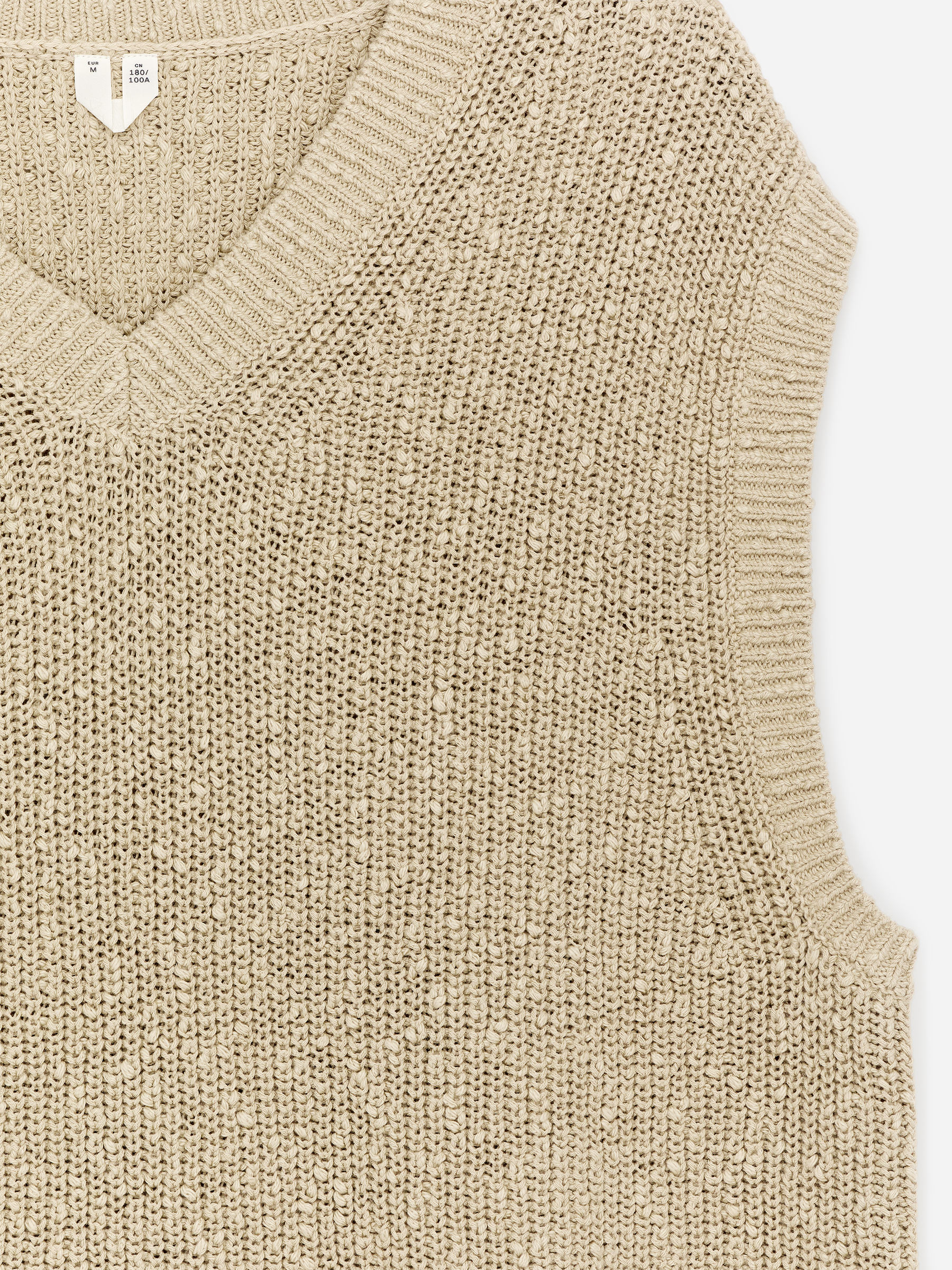 Slipover i bomull och linne - Beige - Regular fit - Men - StillMedia/DescriptiveDetail - 2