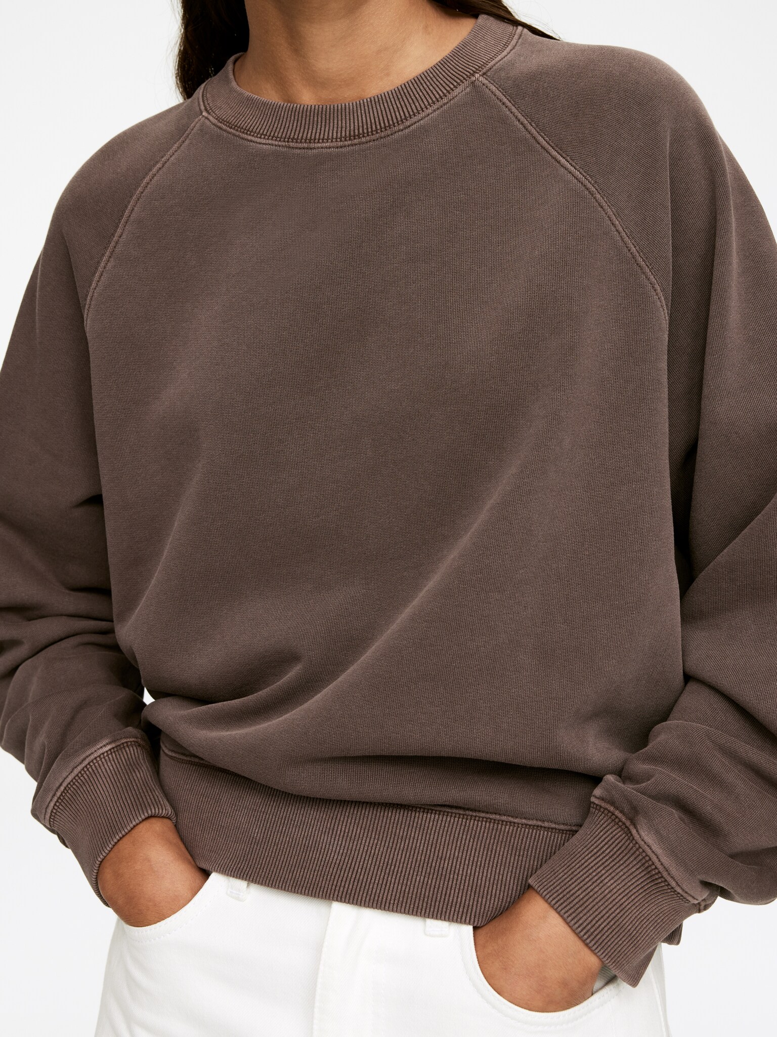 Terry Sweatshirt - Dark Brown/Grey Melange/Black/Pink/Purple/Blue/Dark Blue - 3