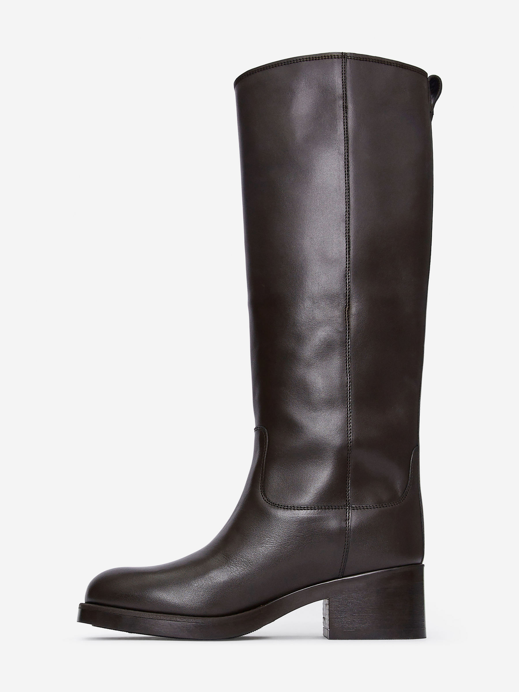Leather Riding Boots - Dark Brown - Women - StillMedia/DescriptiveStillLife - 8