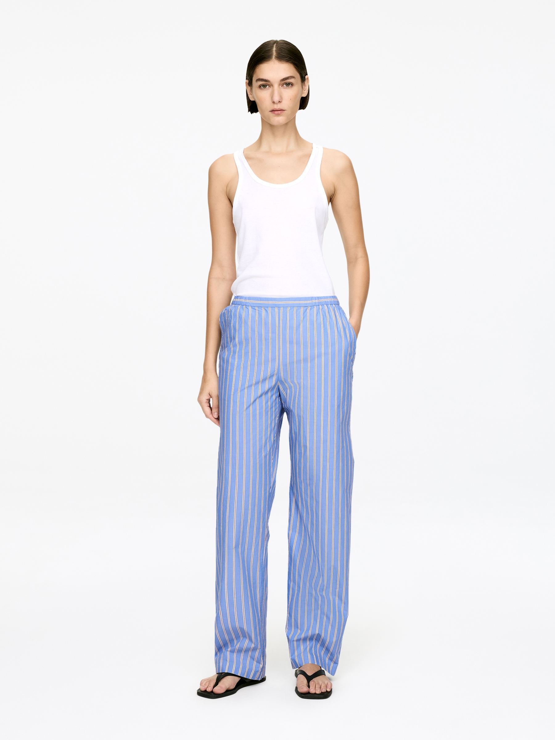Cotton Pyjama Trousers-#6E85BB-17078