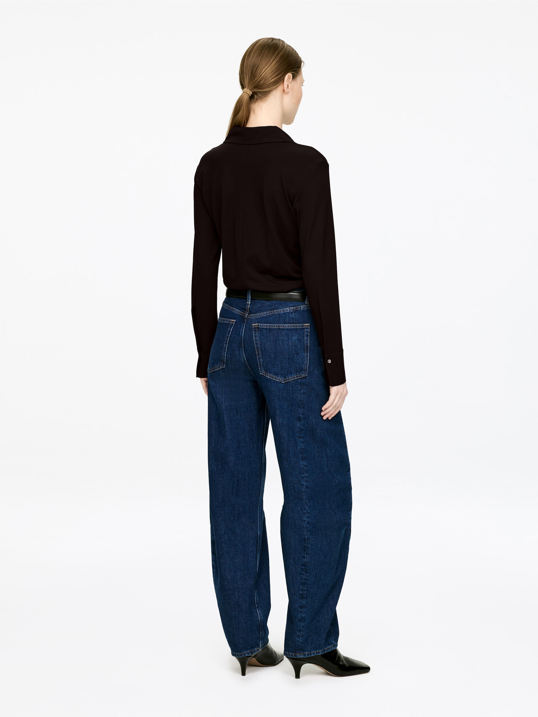 Fluid Jersey Shirt - Dark Red - Slim fit - Women - StillMedia/Lookbook - 12