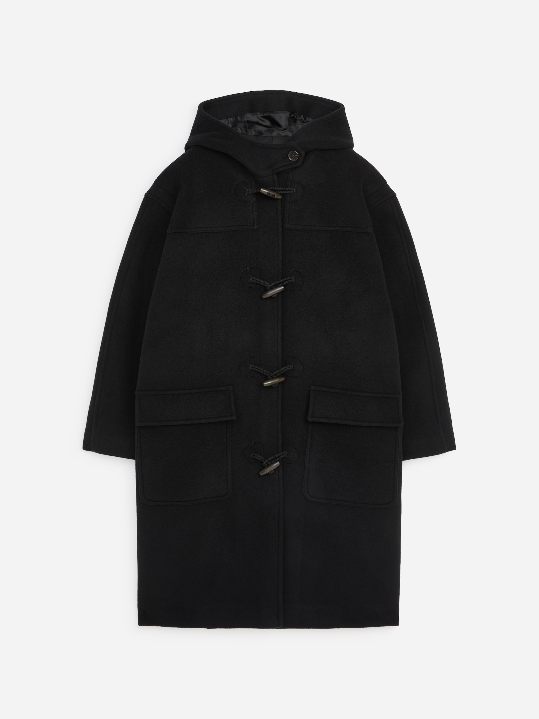 Wool-Blend Duffle Coat - Black - Relaxed fit - women - StillMedia/DescriptiveStillLife - 1