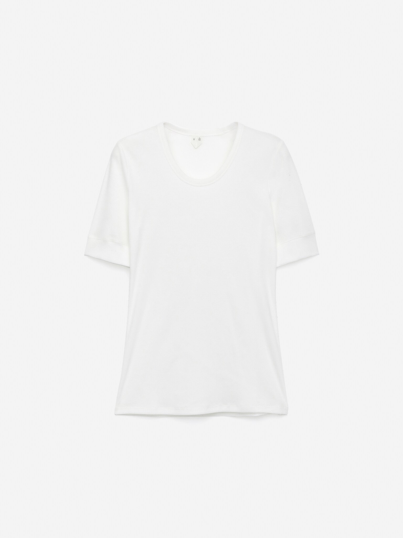Ribbed T-Shirt - White/Dusty Peach - 2