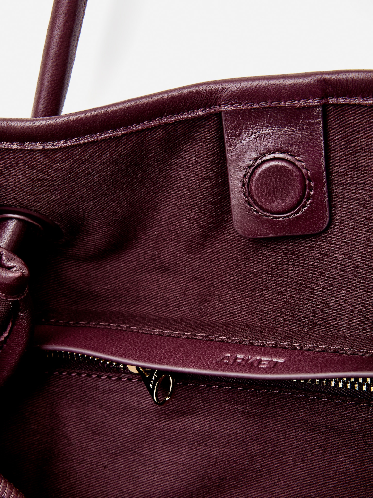 Leather Tote Bag - Burgundy - 6