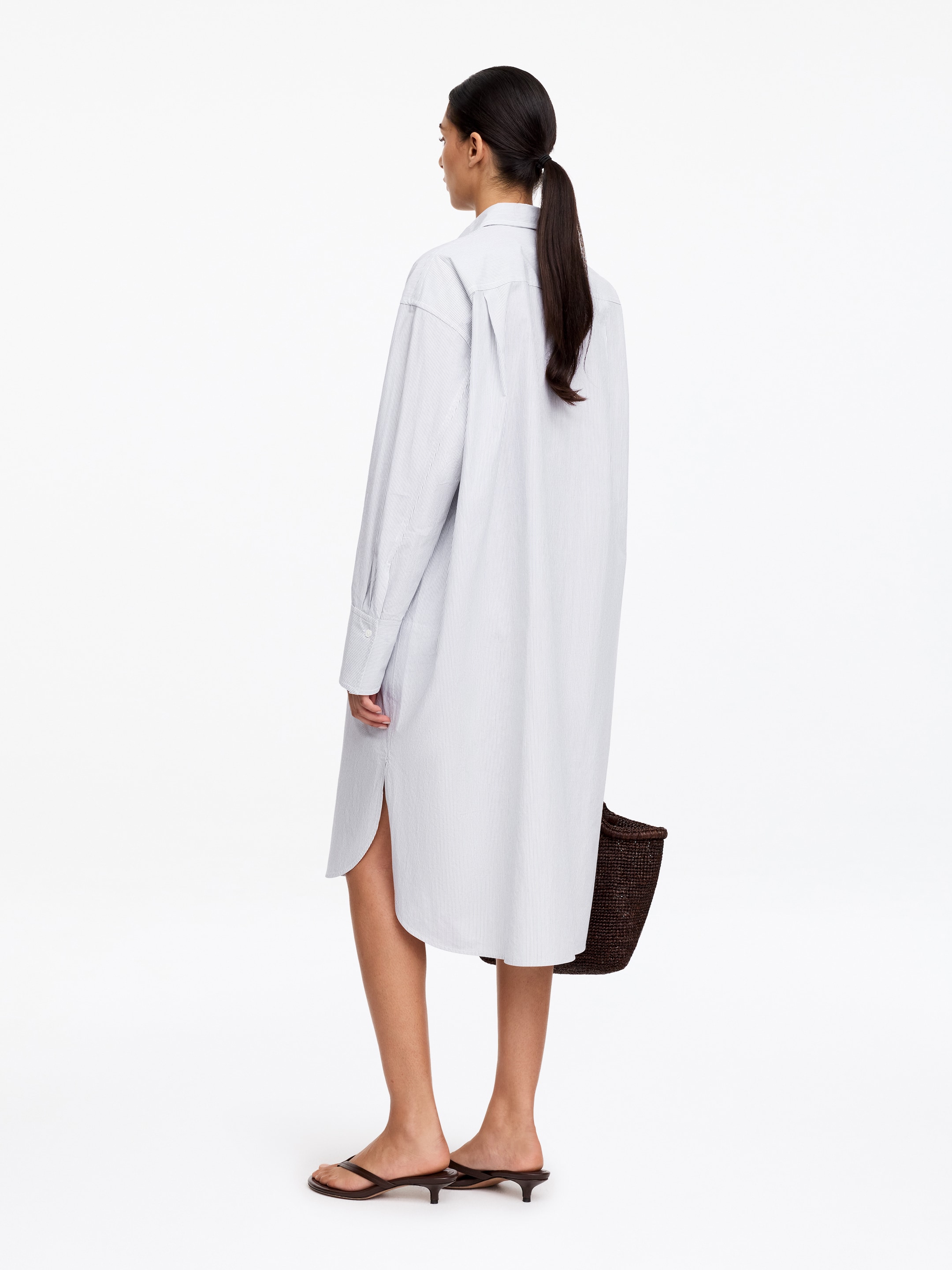 Robe-chemise en coton - Blanc - Loose fit - Femme - StillMedia/Lookbook - 5